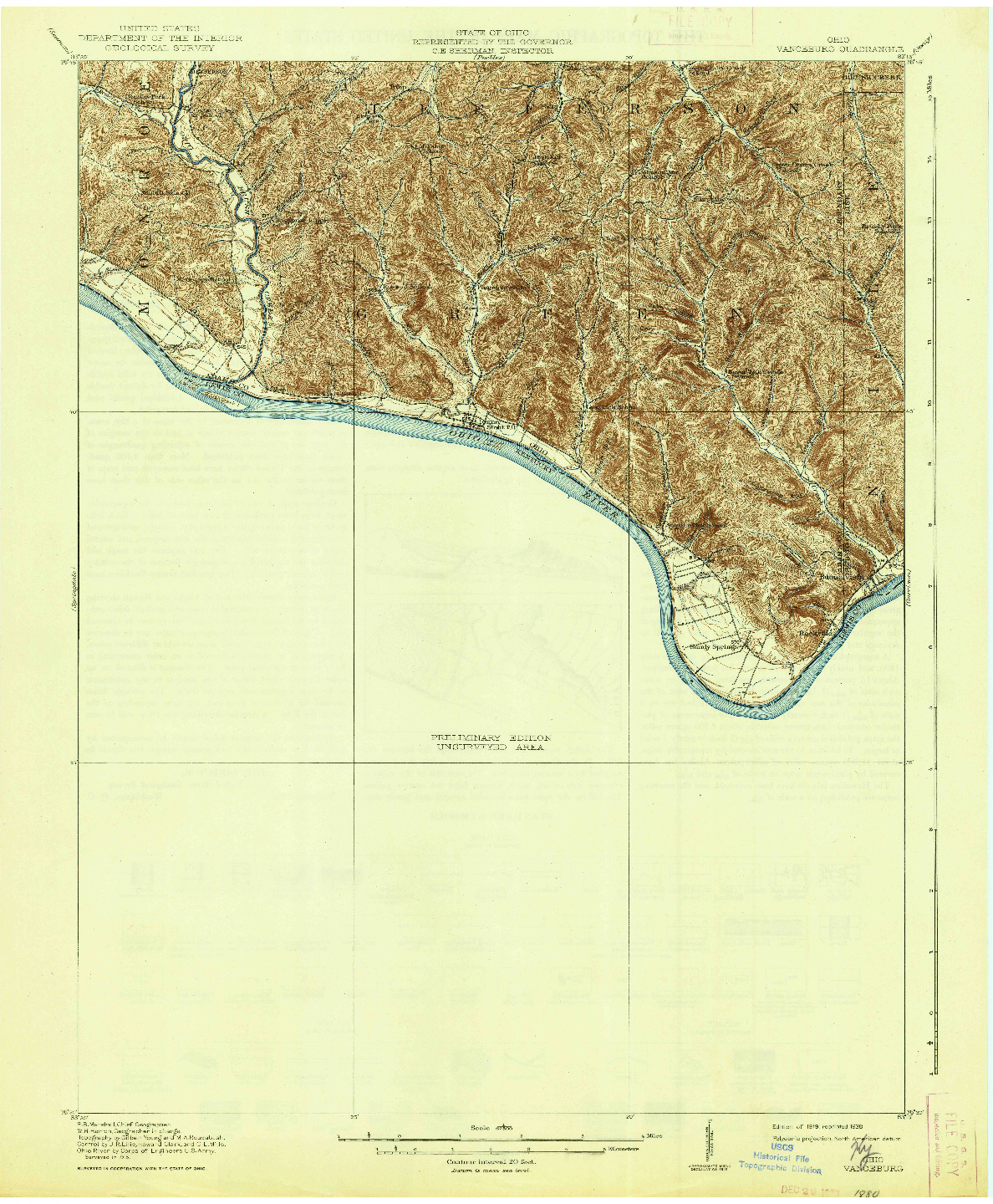 USGS 1:62500-SCALE QUADRANGLE FOR VANCEBURG, OH 1919