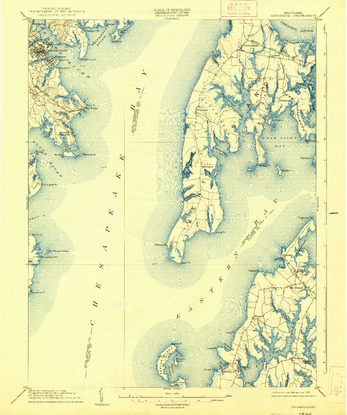 USGS 1:62500-SCALE QUADRANGLE FOR ANNAPOLIS, MD 1904