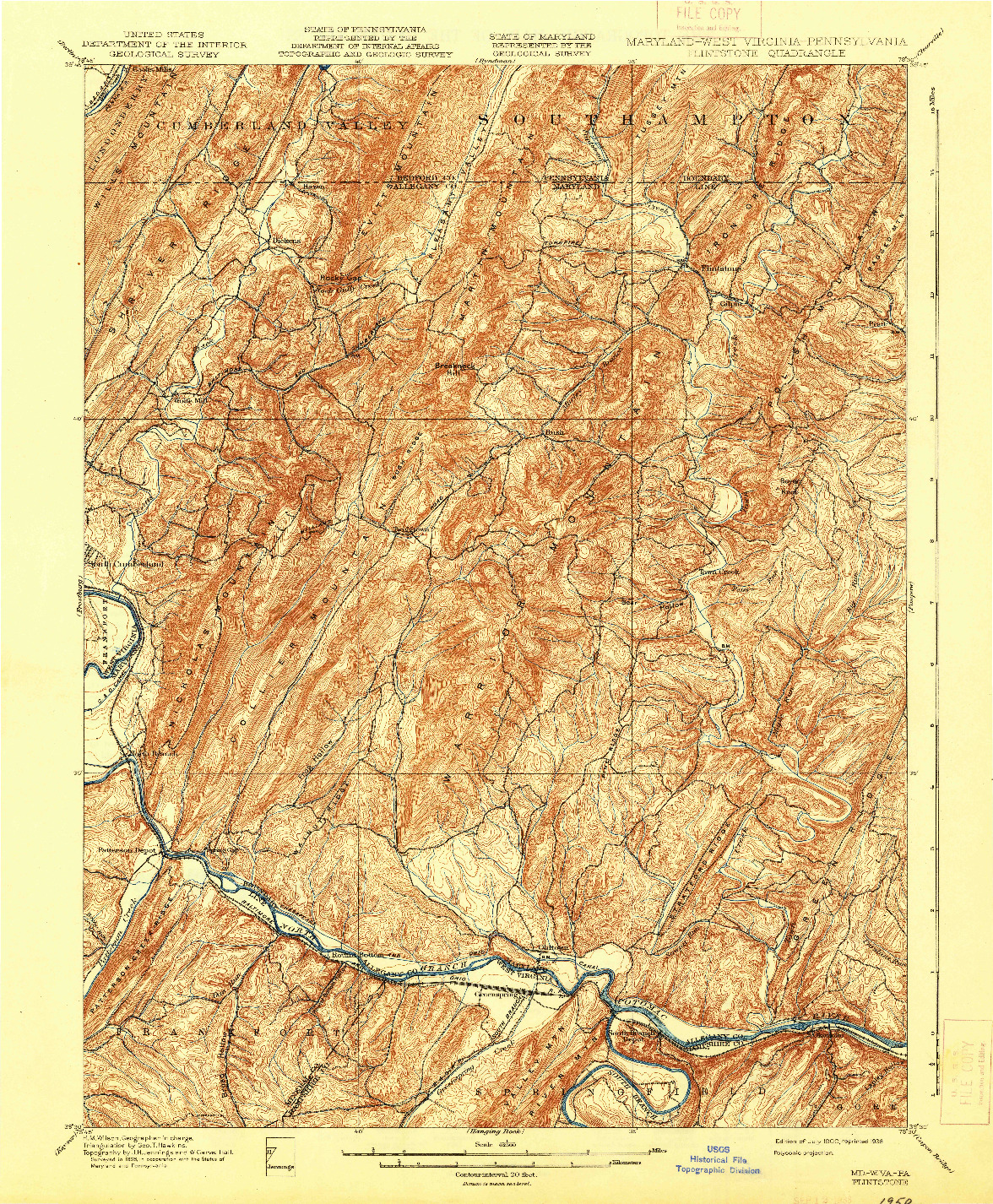 USGS 1:62500-SCALE QUADRANGLE FOR FLINTSTONE, MD 1900