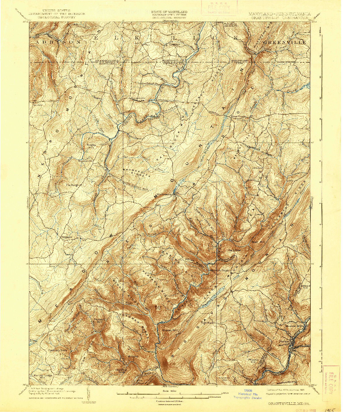 USGS 1:62500-SCALE QUADRANGLE FOR GRANTSVILLE, MD 1904