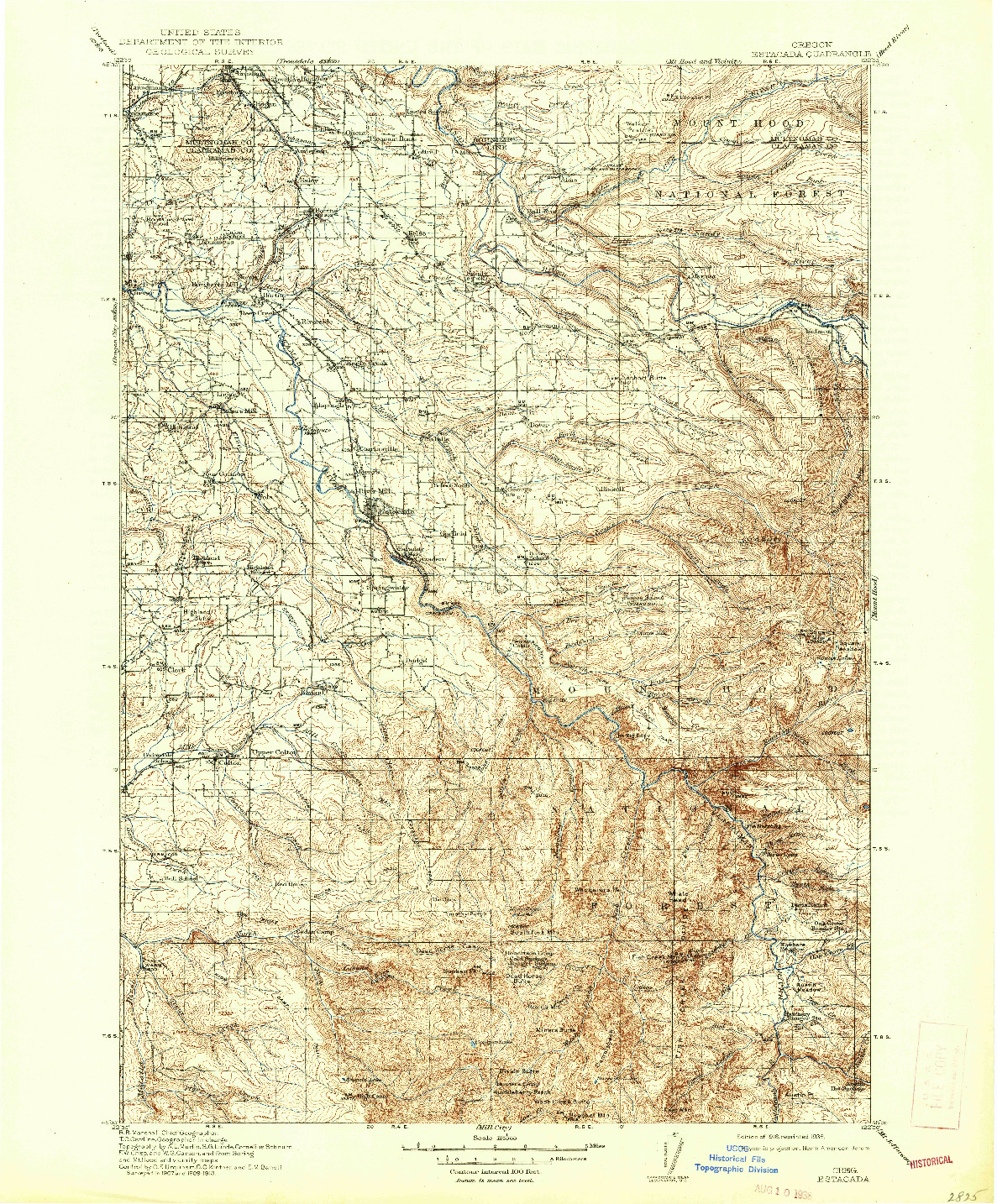 USGS 1:125000-SCALE QUADRANGLE FOR ESTACADA, OR 1916