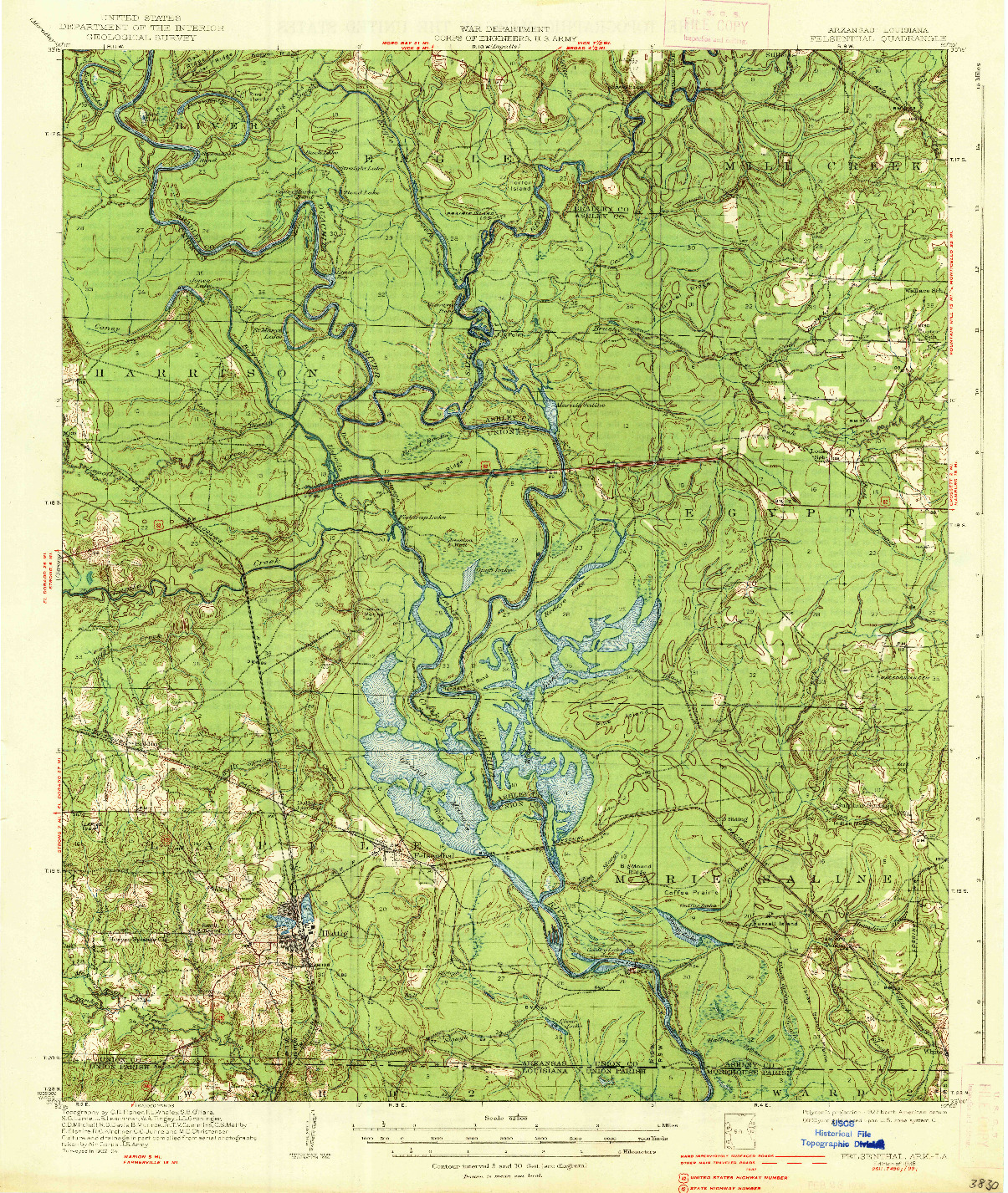 USGS 1:62500-SCALE QUADRANGLE FOR FELSENTHAL, AR 1938