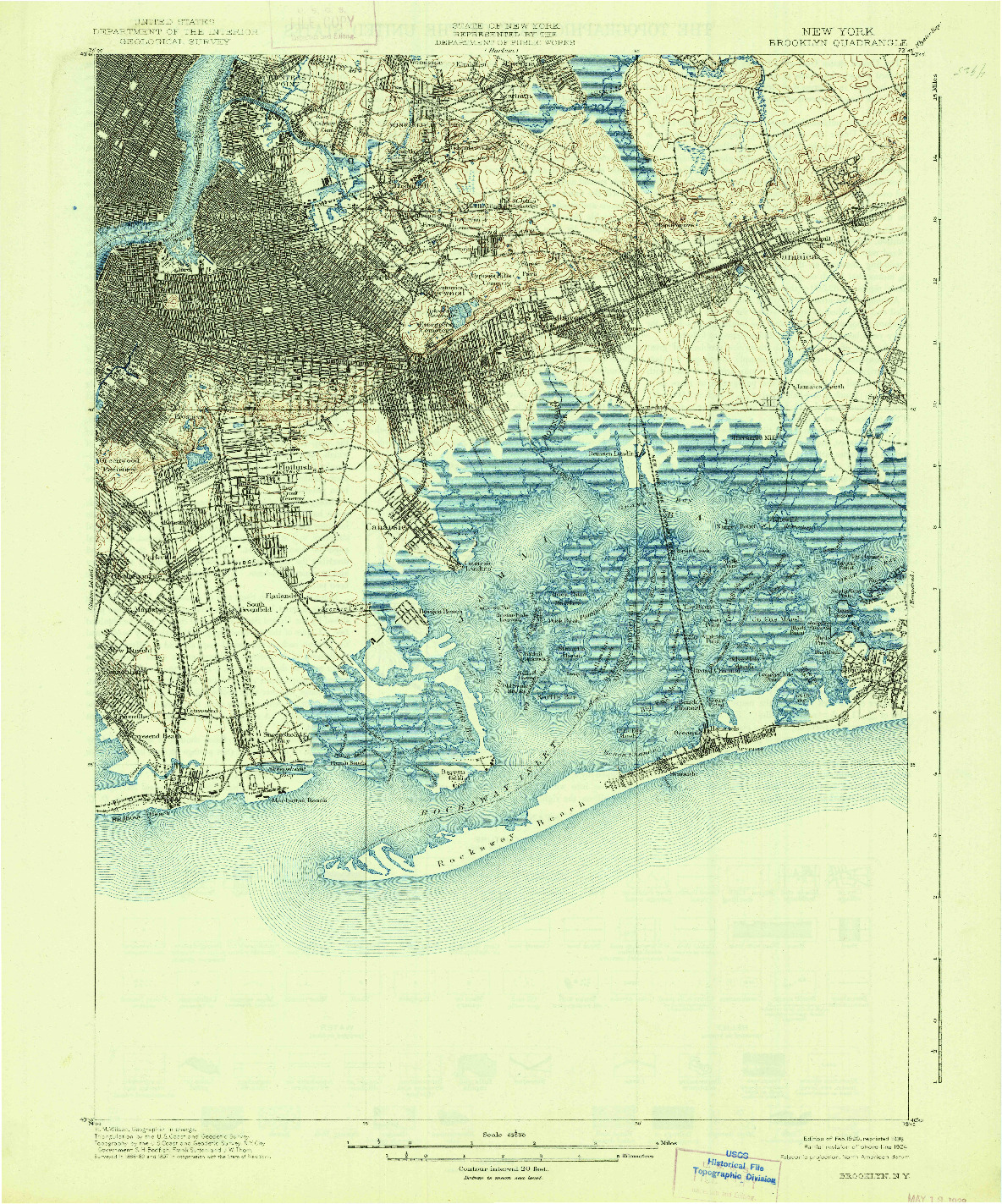 USGS 1:62500-SCALE QUADRANGLE FOR BROOKLYN, NY 1900