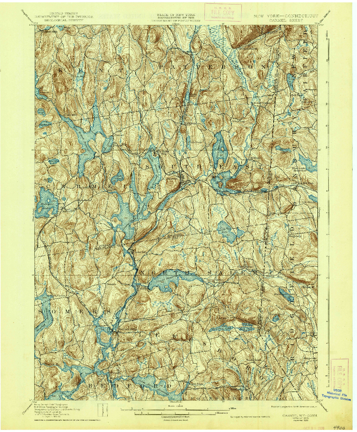 USGS 1:62500-SCALE QUADRANGLE FOR CARMEL, NY 1928