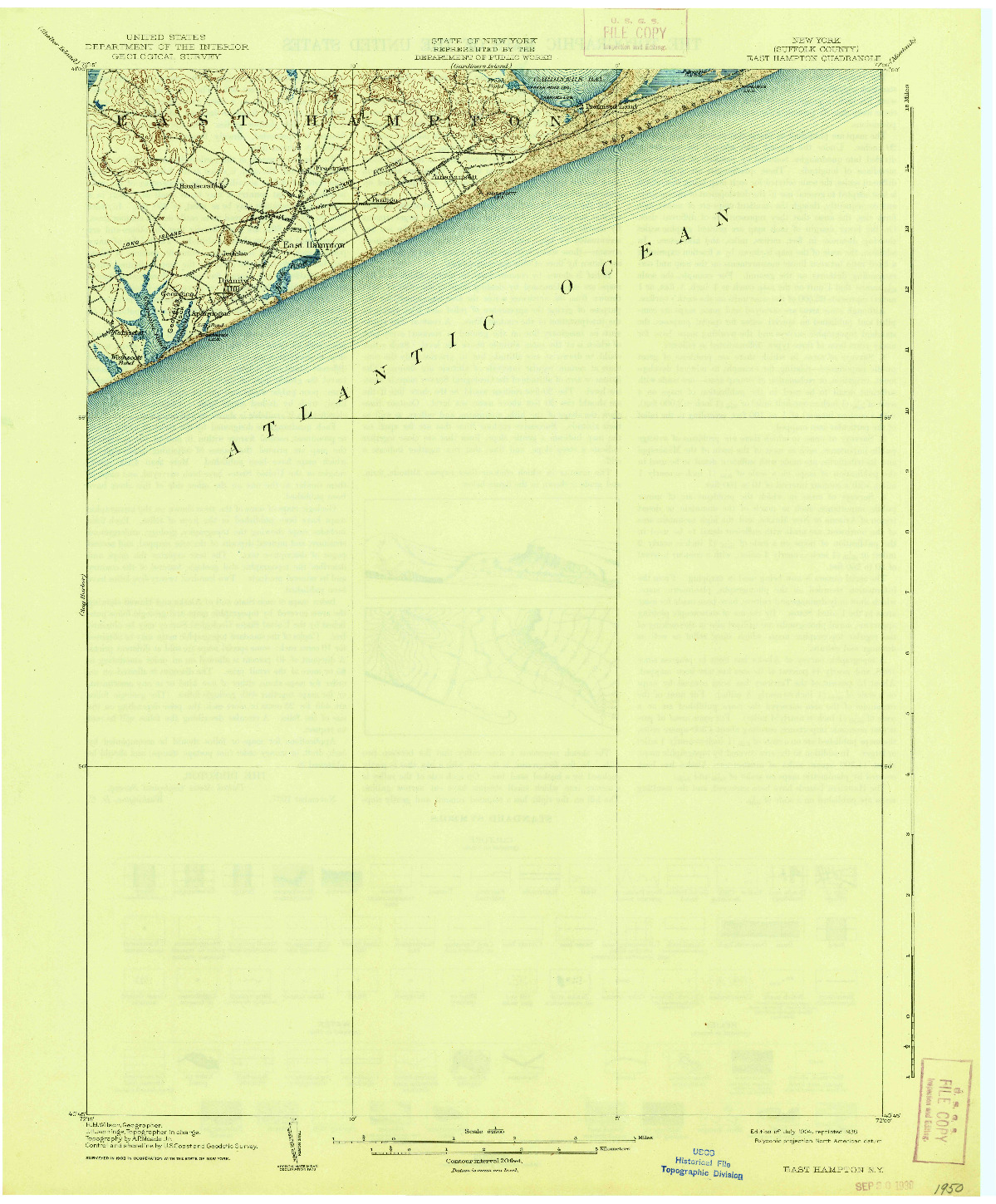 USGS 1:62500-SCALE QUADRANGLE FOR EAST HAMPTON, NY 1904