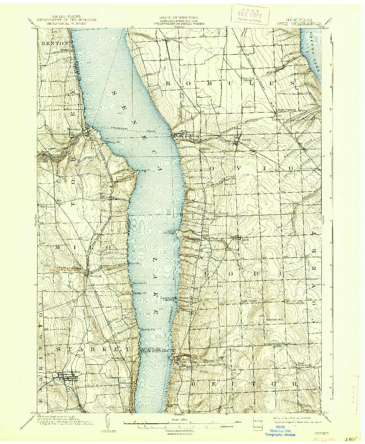 USGS 1:62500-SCALE QUADRANGLE FOR OVID, NY 1902