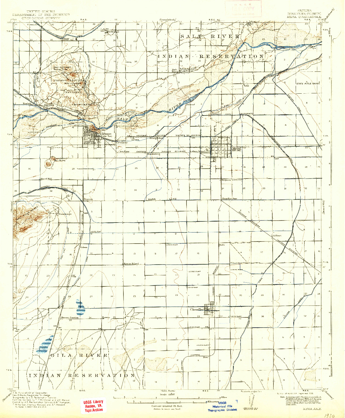 USGS 1:62500-SCALE QUADRANGLE FOR MESA, AZ 1915