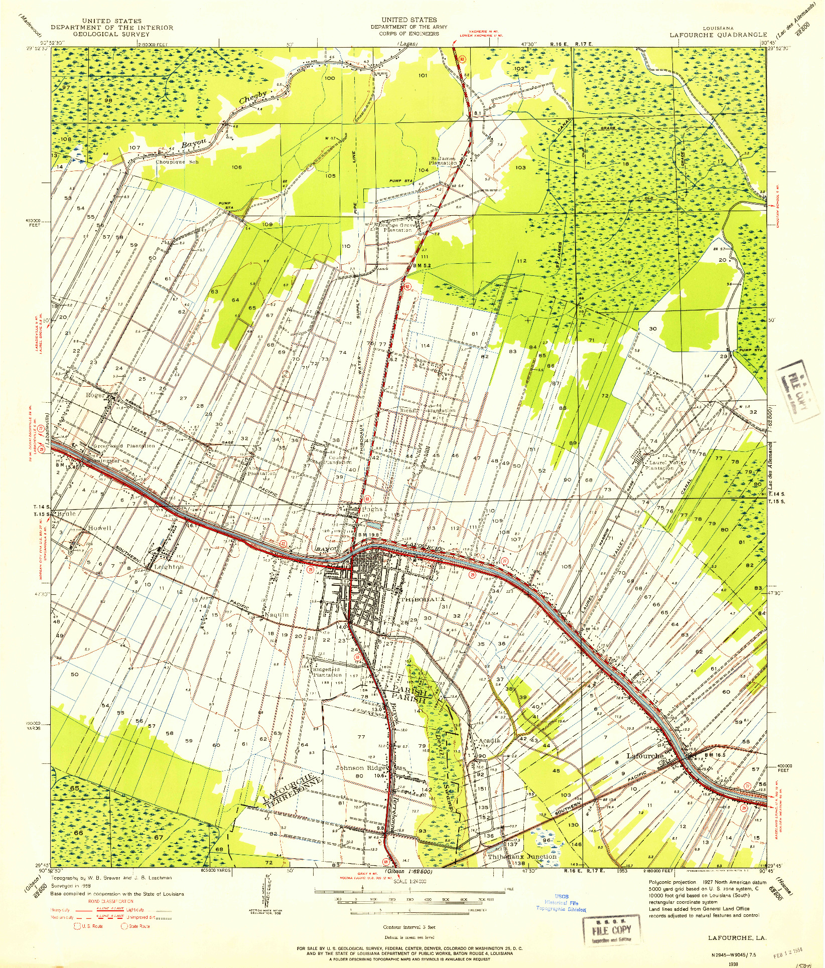 USGS 1:24000-SCALE QUADRANGLE FOR LAFOURCHE, LA 1938