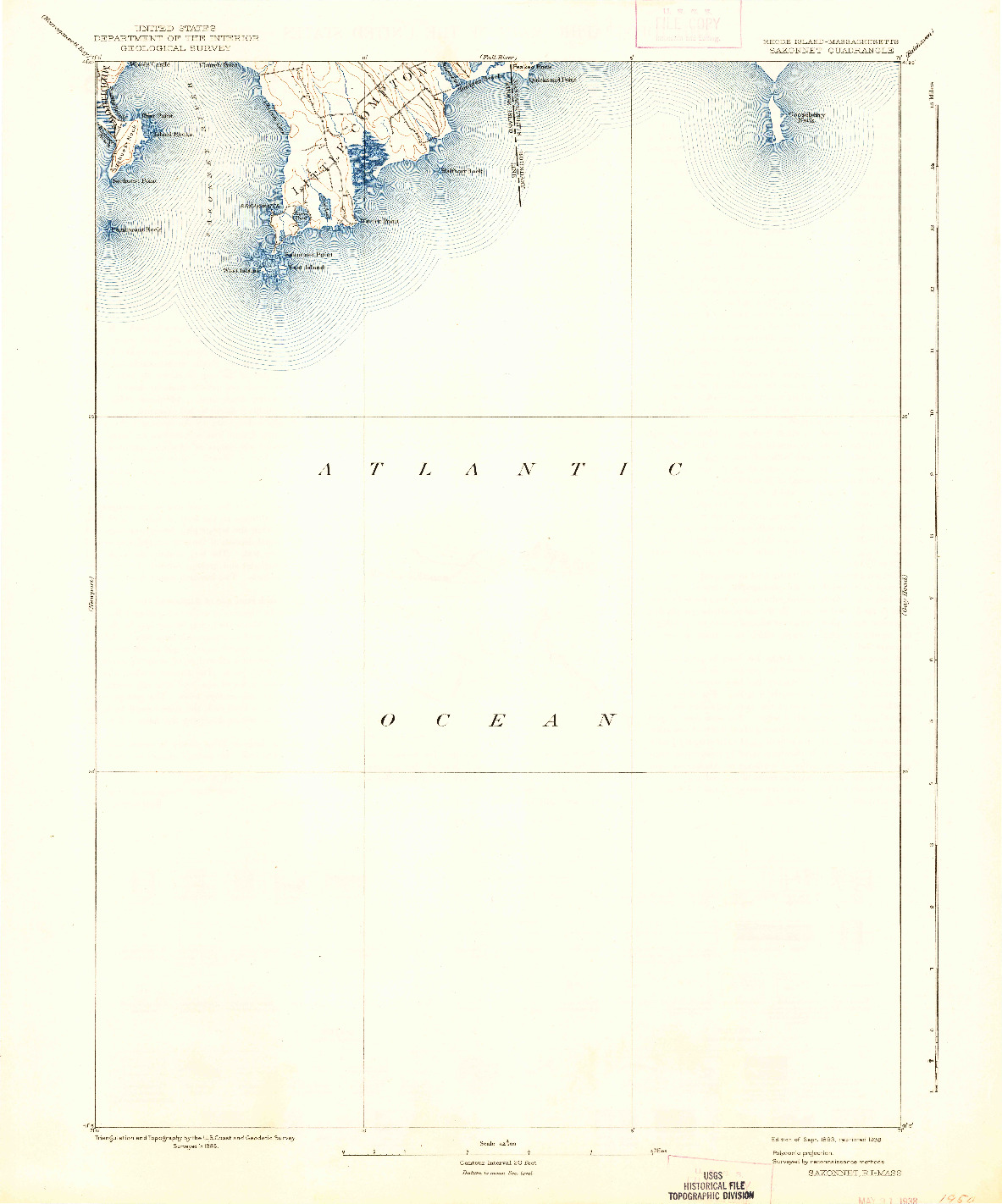USGS 1:62500-SCALE QUADRANGLE FOR SAKONNET, RI 1893