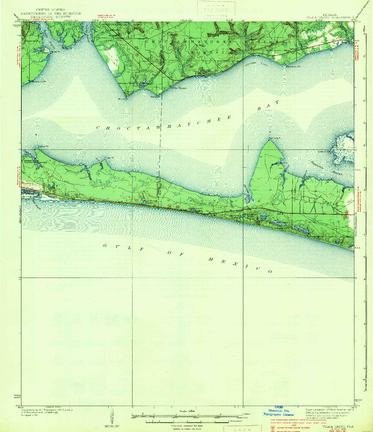 USGS 1:62500-SCALE QUADRANGLE FOR VILLA TASSO, FL 1938