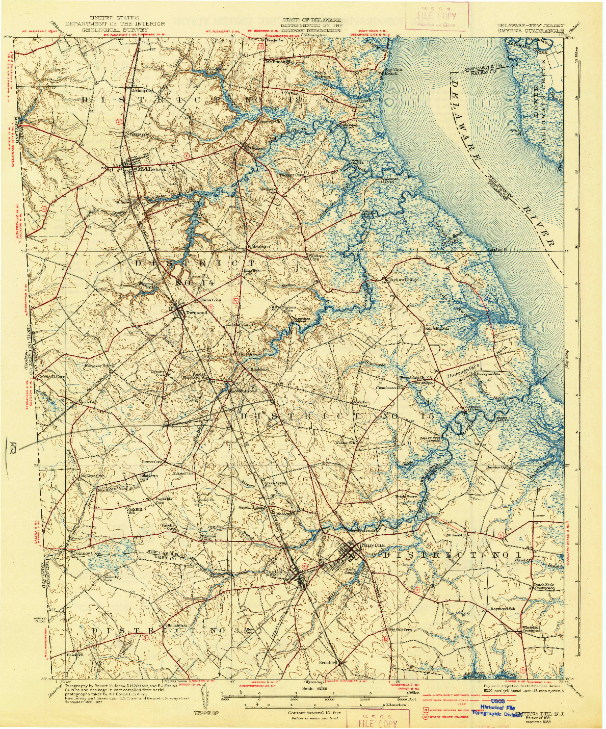 USGS 1:62500-SCALE QUADRANGLE FOR SMYRNA, DE 1931