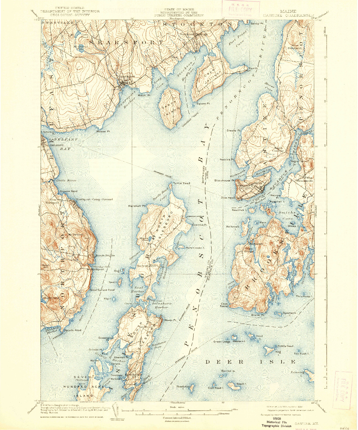 USGS 1:62500-SCALE QUADRANGLE FOR CASTINE, ME 1904