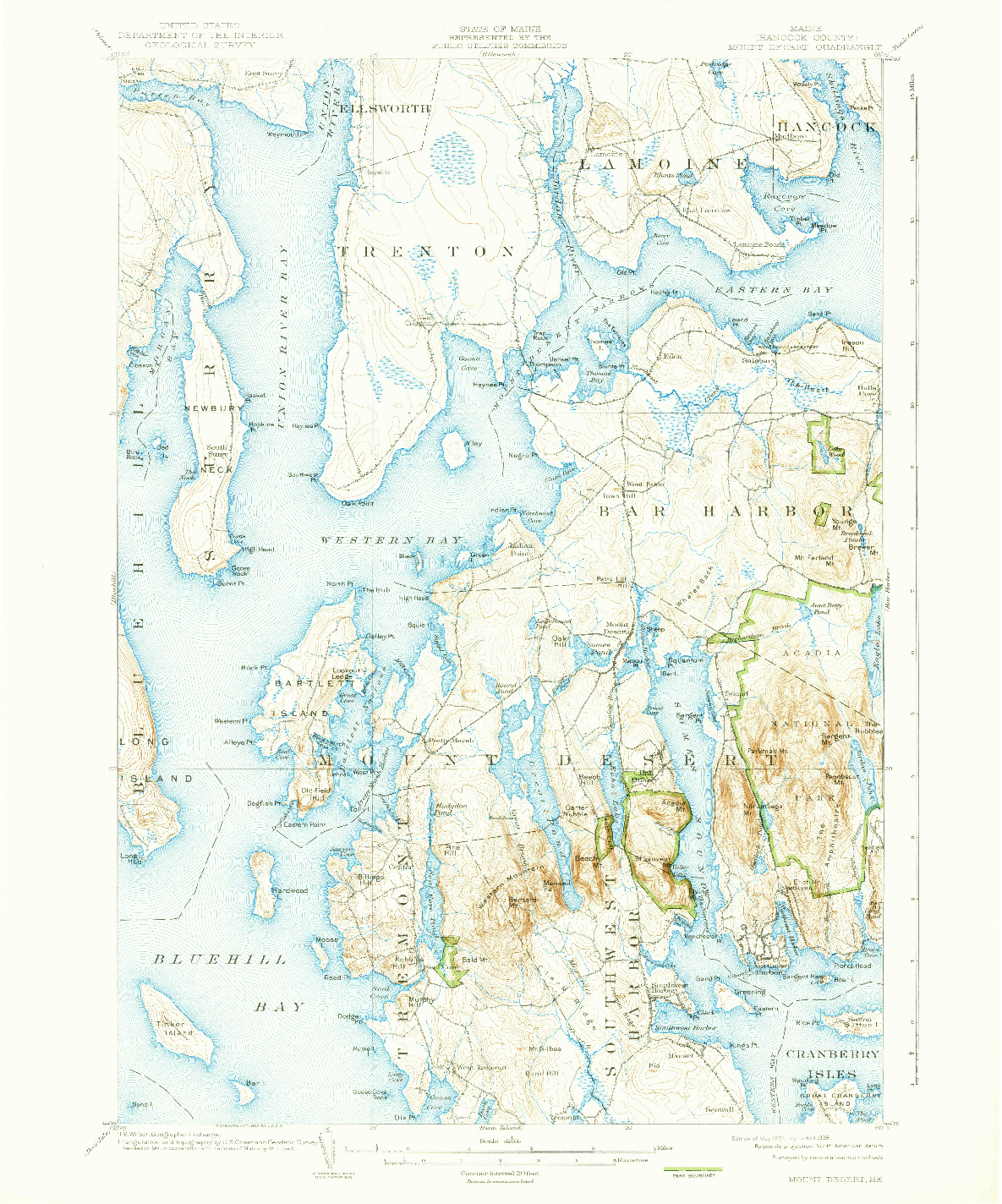 USGS 1:62500-SCALE QUADRANGLE FOR MOUNT DESERT, ME 1904