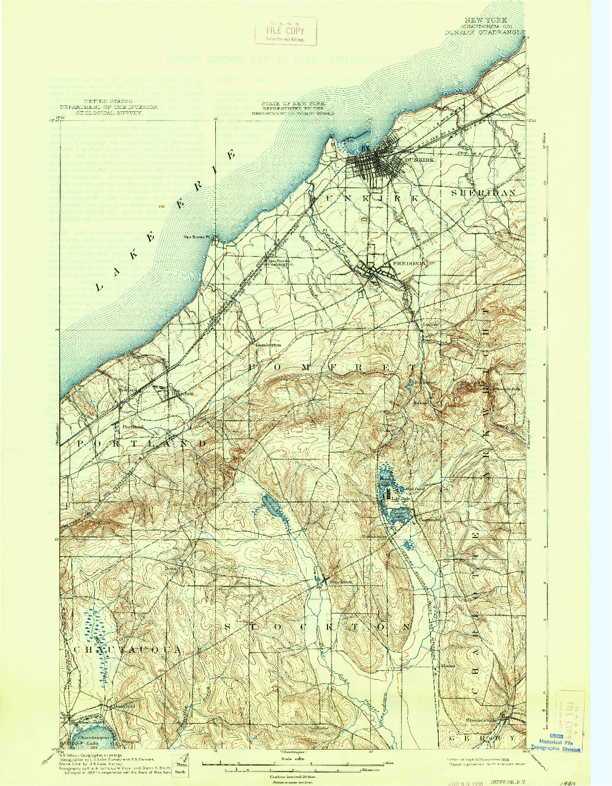 USGS 1:62500-SCALE QUADRANGLE FOR DUNKIRK, NY 1900