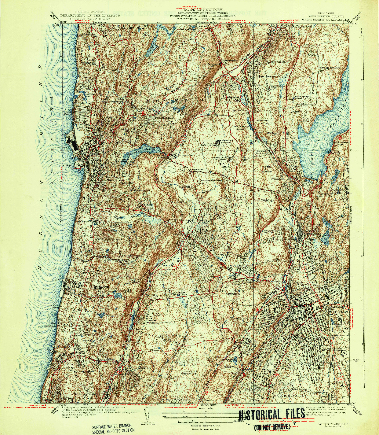 USGS 1:31680-SCALE QUADRANGLE FOR WHITE PLAINS, NY 1938