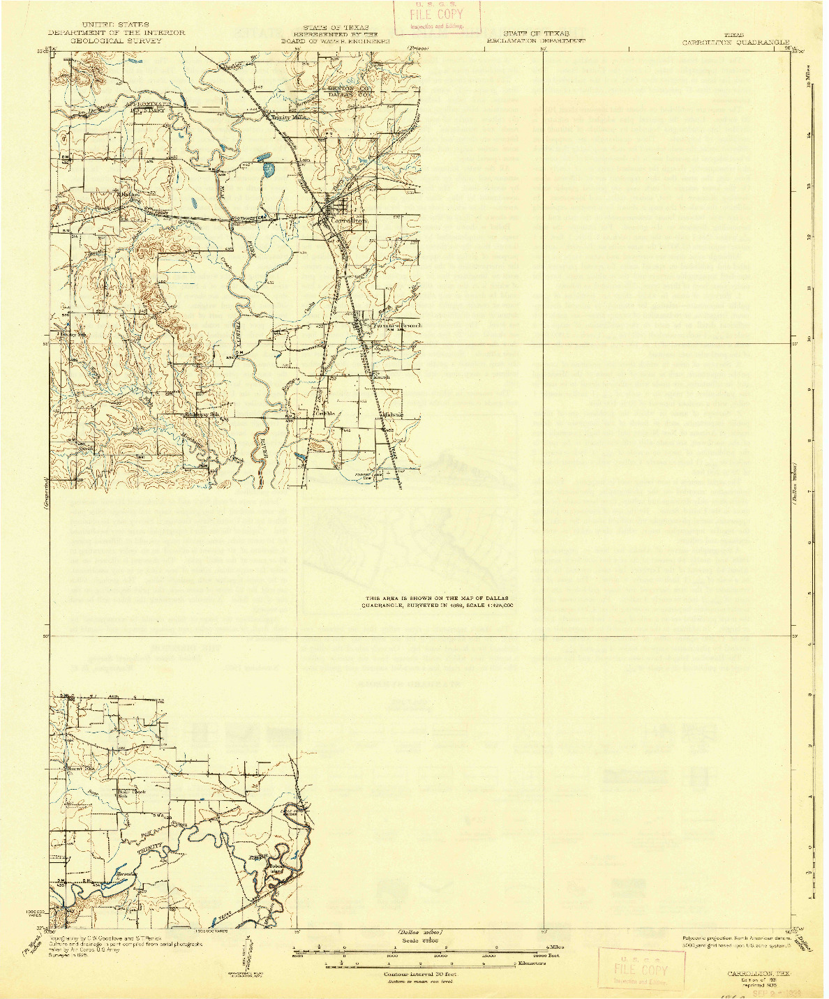 USGS 1:62500-SCALE QUADRANGLE FOR CARROLLTON, TX 1931