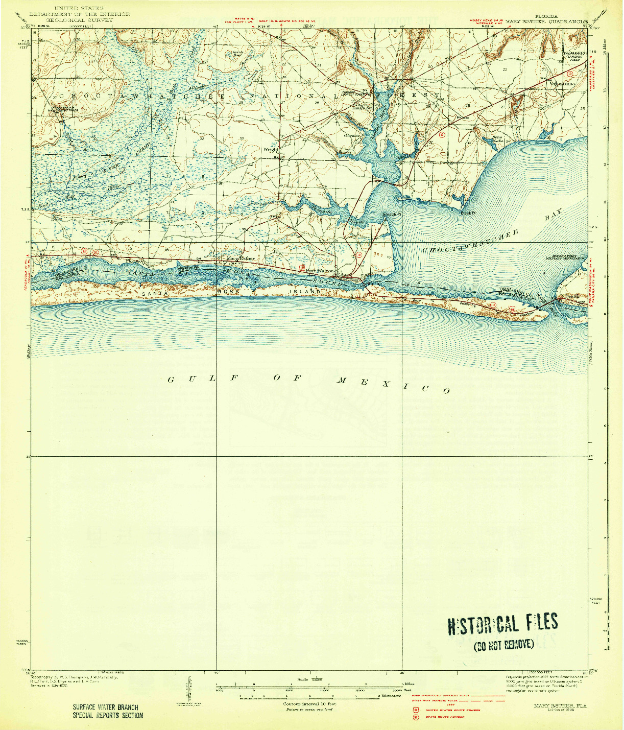 USGS 1:62500-SCALE QUADRANGLE FOR MARY ESTHER, FL 1938