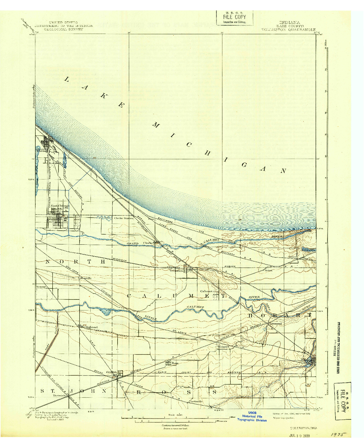 USGS 1:62500-SCALE QUADRANGLE FOR TOLLESTON, IN 1900