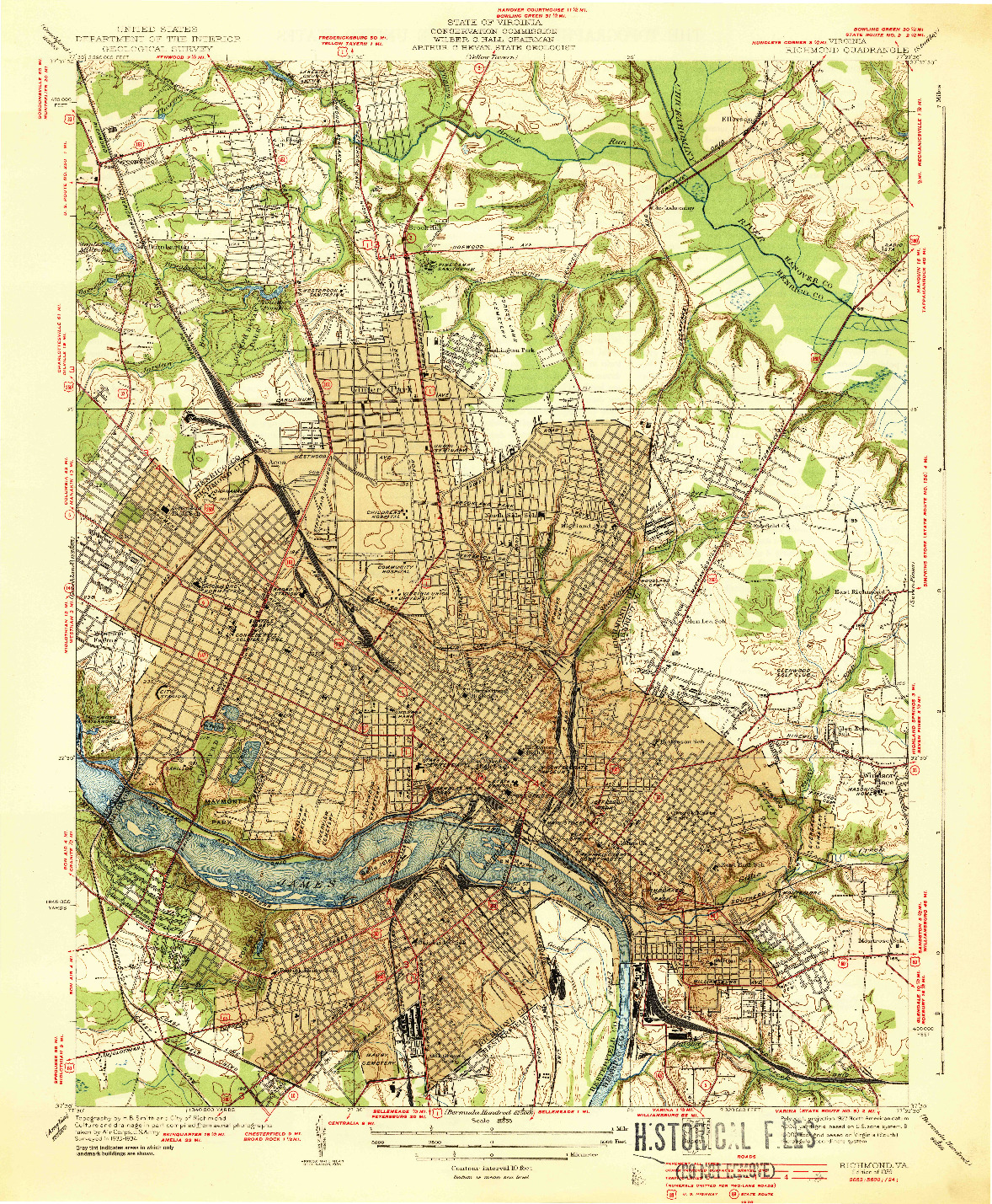 USGS 1:31680-SCALE QUADRANGLE FOR RICHMOND, VA 1939