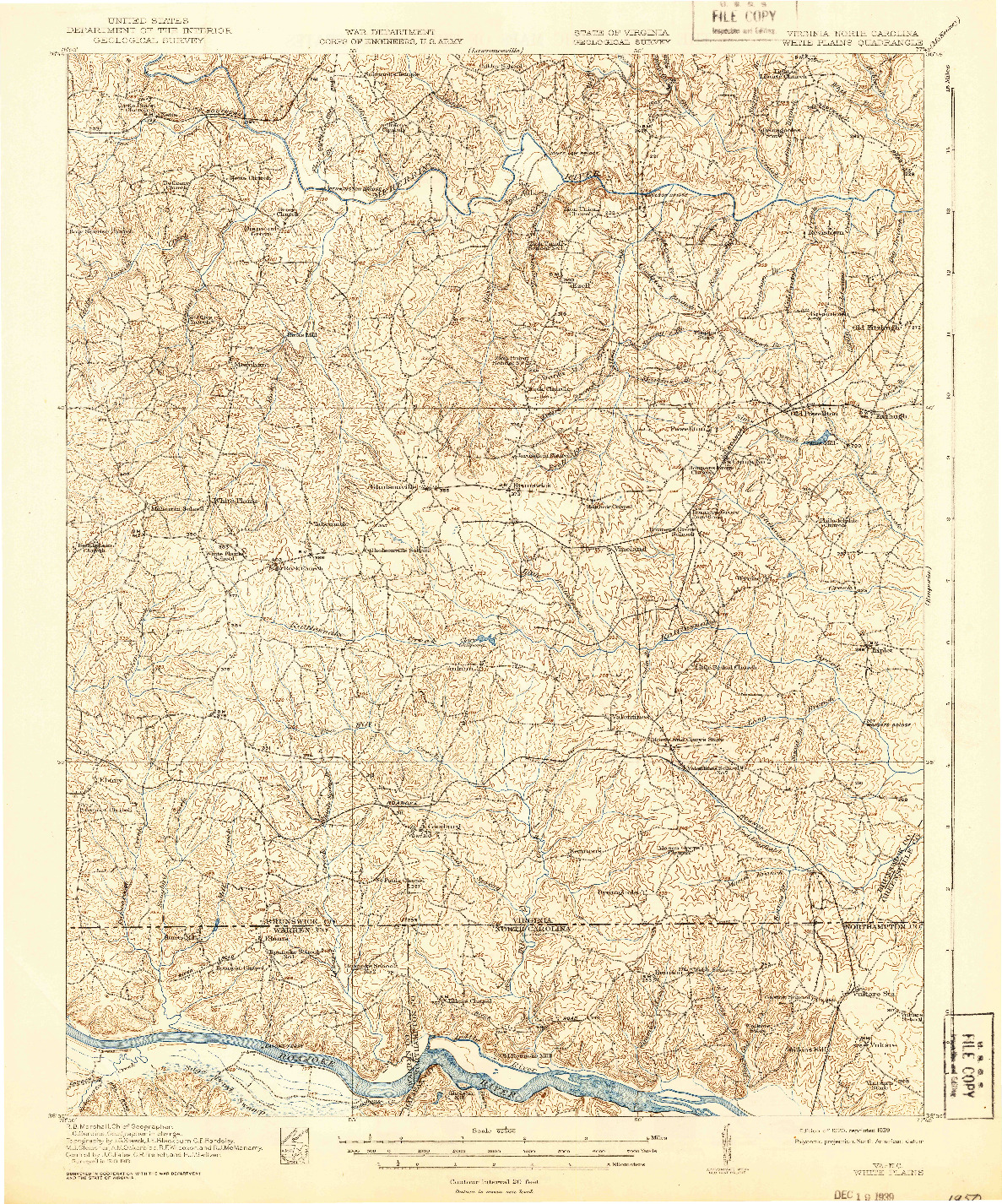 USGS 1:62500-SCALE QUADRANGLE FOR WHITE PLAINS, VA 1920