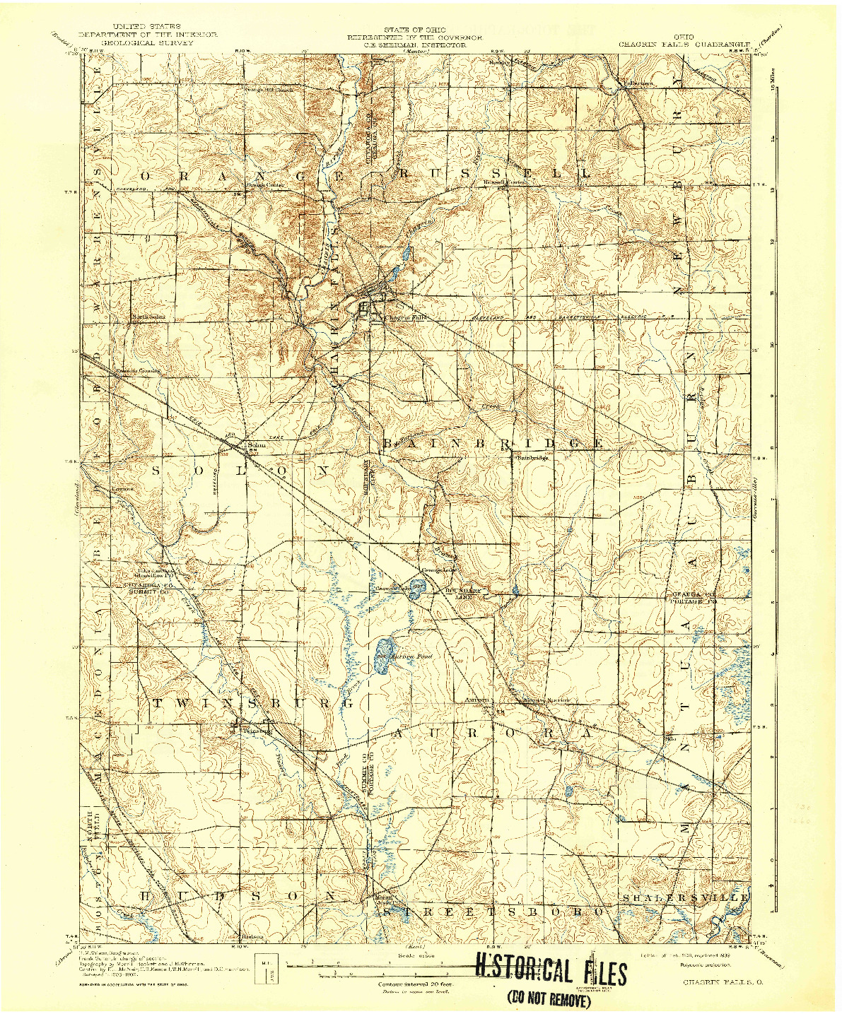 USGS 1:62500-SCALE QUADRANGLE FOR CHAGRIN FALLS, OH 1908