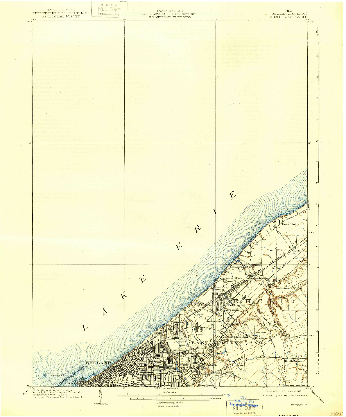 USGS 1:62500-SCALE QUADRANGLE FOR EUCLID, OH 1903