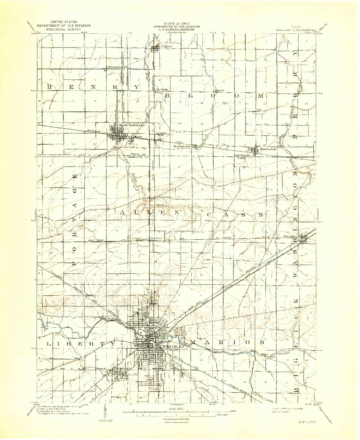 USGS 1:62500-SCALE QUADRANGLE FOR FINDLAY, OH 1903