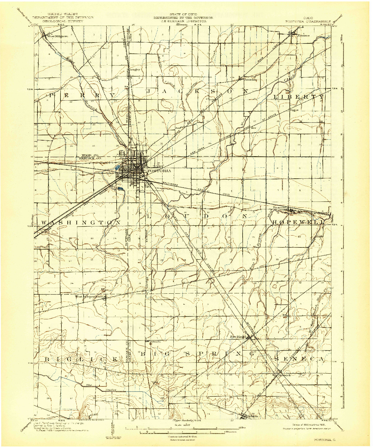 USGS 1:62500-SCALE QUADRANGLE FOR FOSTORIA, OH 1903