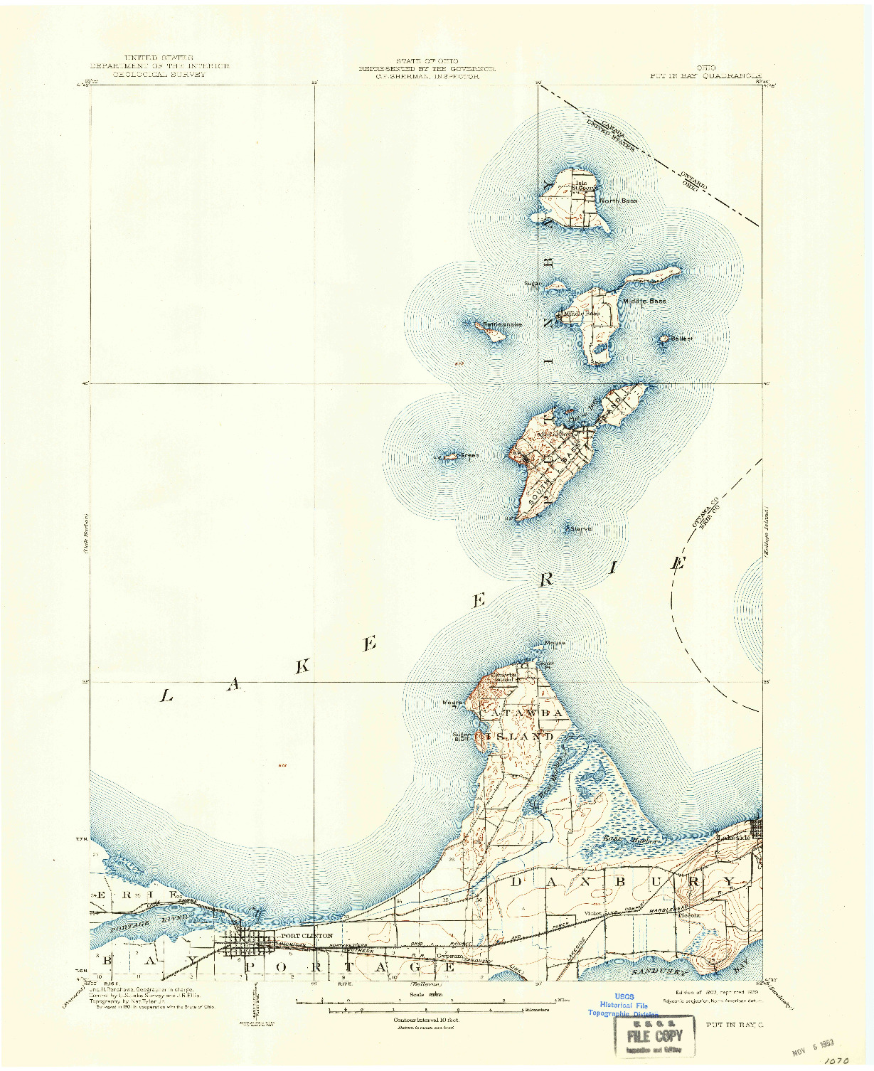 USGS 1:62500-SCALE QUADRANGLE FOR PUT IN BAY, OH 1903