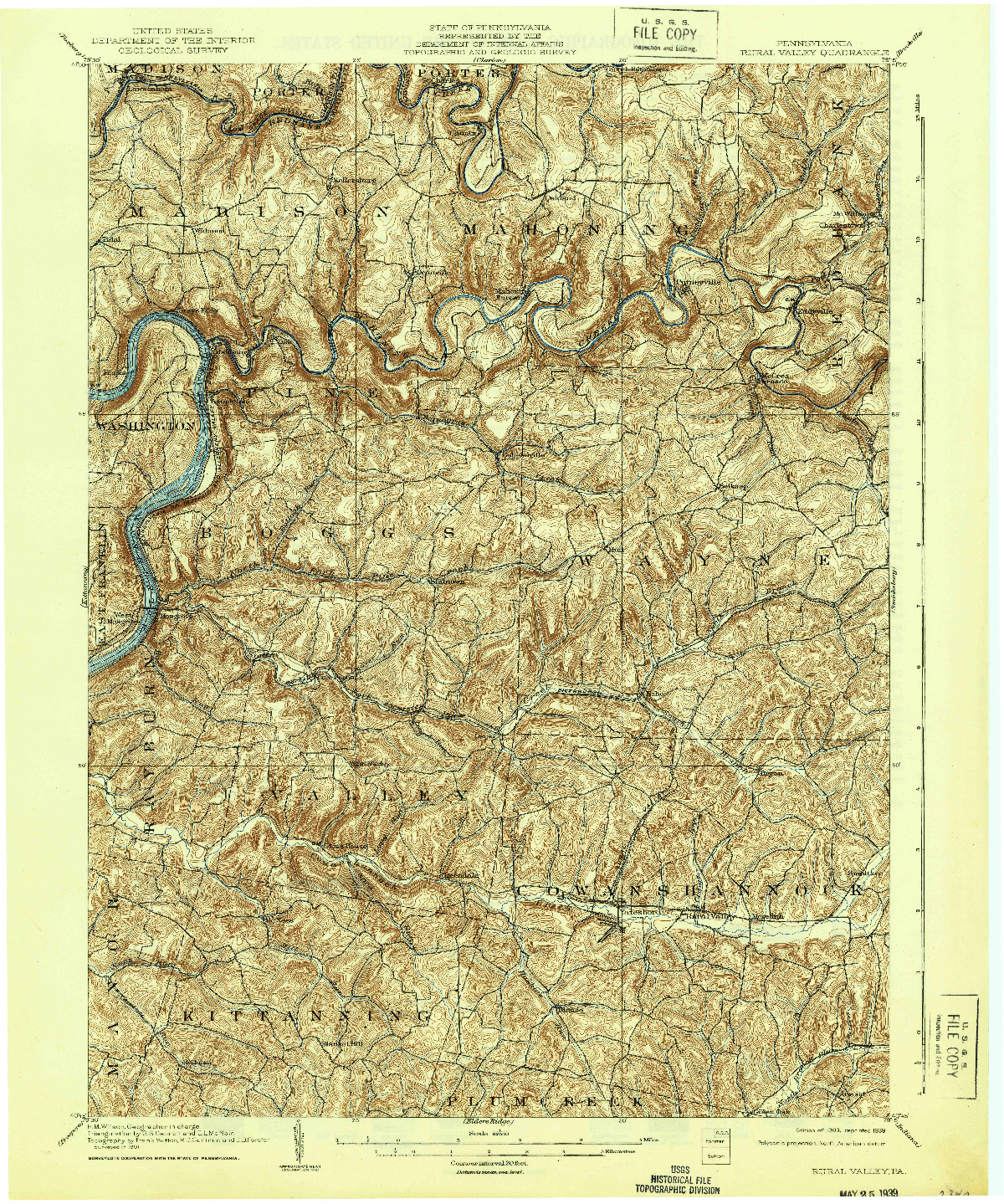 USGS 1:62500-SCALE QUADRANGLE FOR RURAL VALLEY, PA 1903
