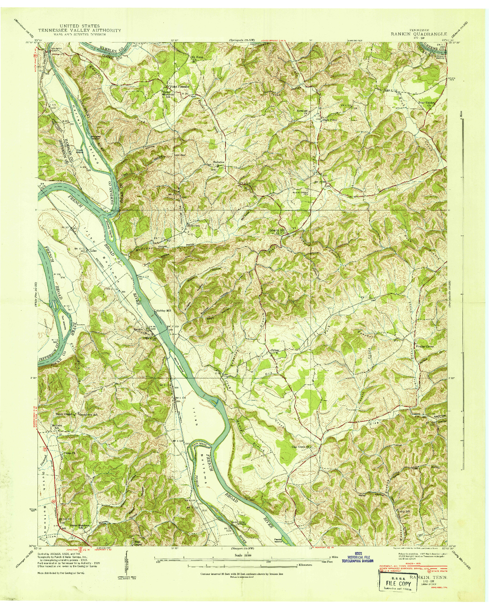 USGS 1:24000-SCALE QUADRANGLE FOR RANKIN, TN 1939