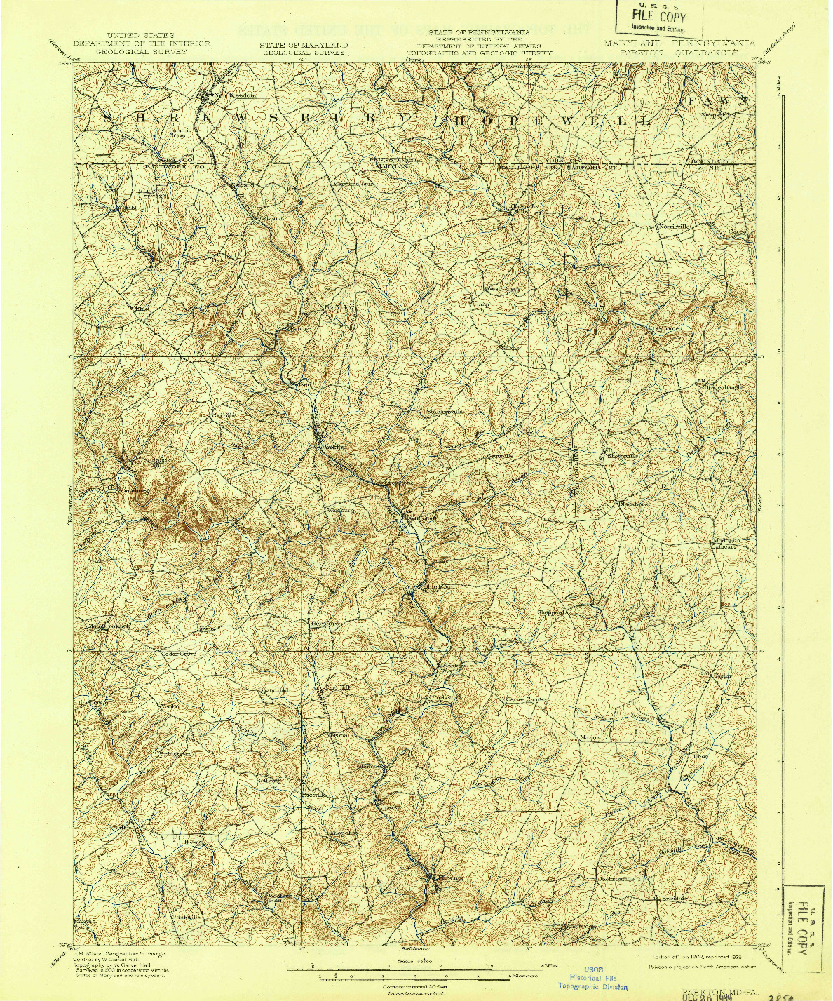 USGS 1:62500-SCALE QUADRANGLE FOR PARKTON, MD 1902