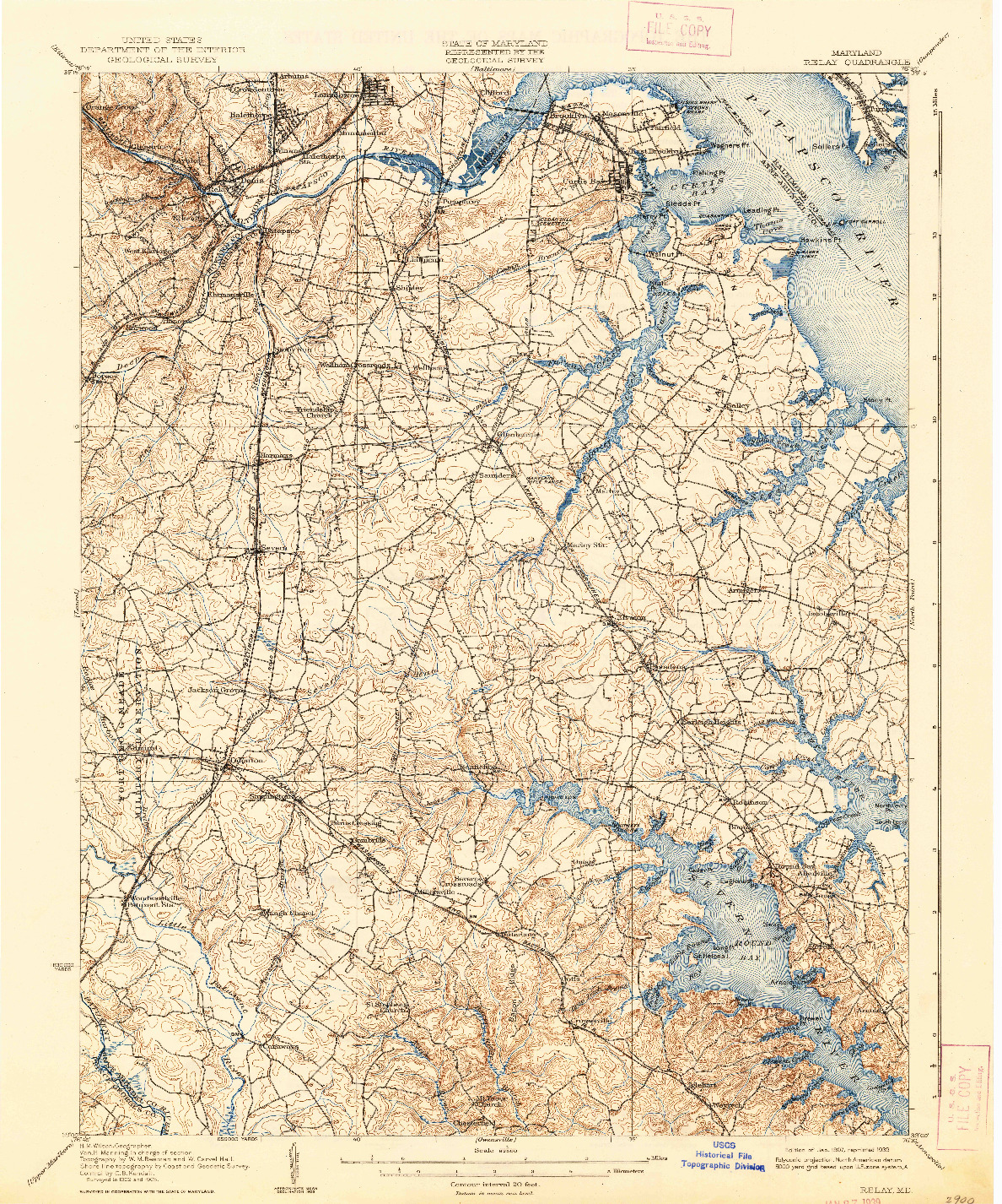 USGS 1:62500-SCALE QUADRANGLE FOR RELAY, MD 1907