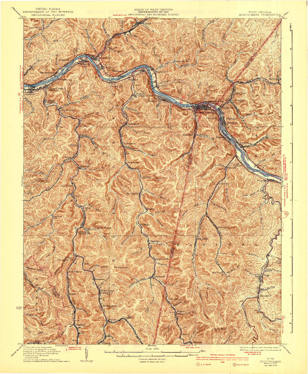 USGS 1:62500-SCALE QUADRANGLE FOR MONTGOMERY, WV 1931