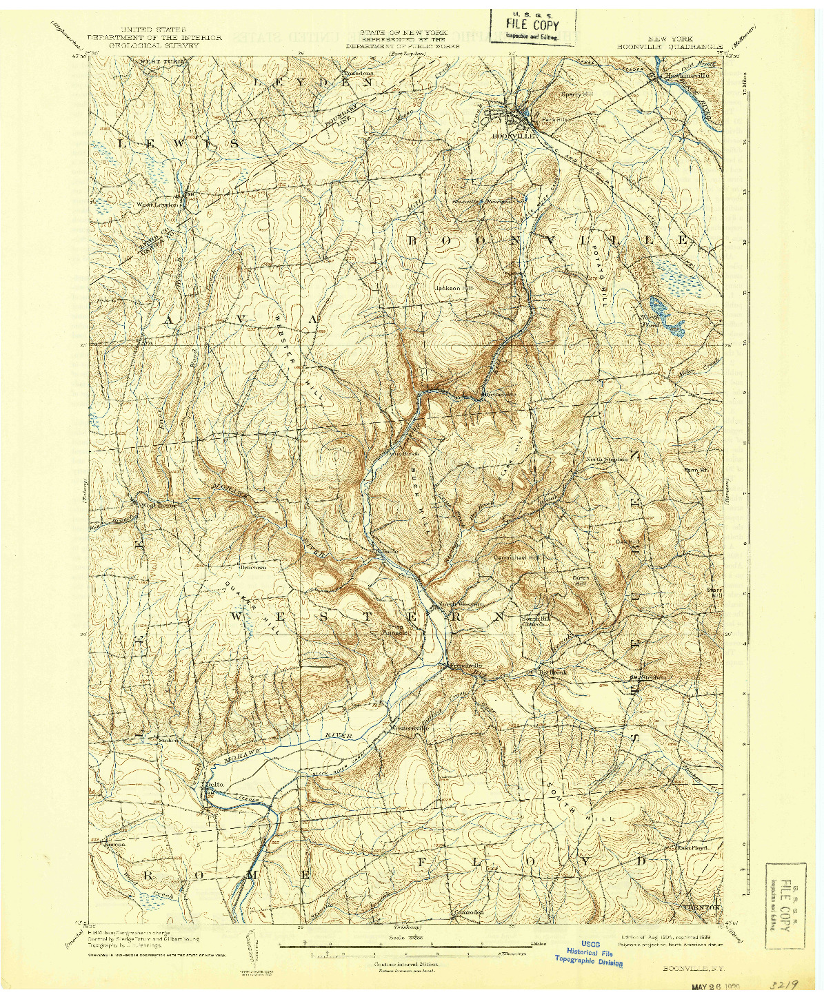 USGS 1:62500-SCALE QUADRANGLE FOR BOONVILLE, NY 1904