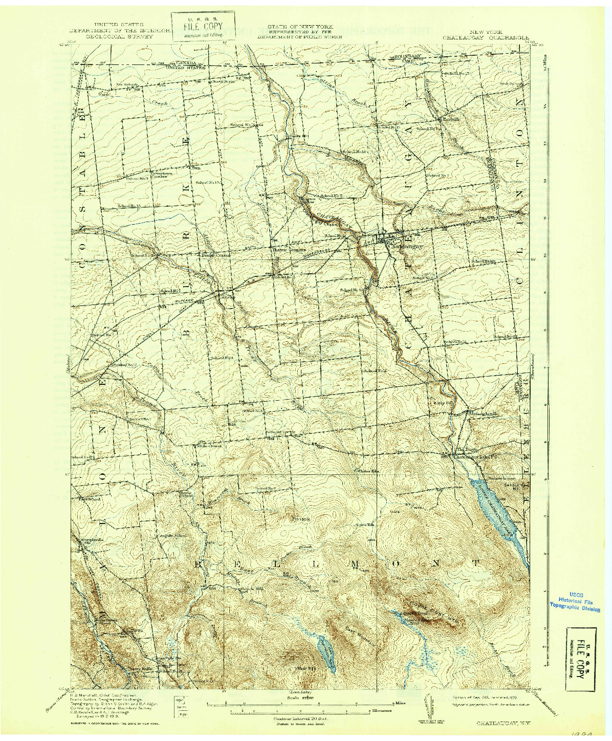 USGS 1:62500-SCALE QUADRANGLE FOR CHATEAUGAY, NY 1915