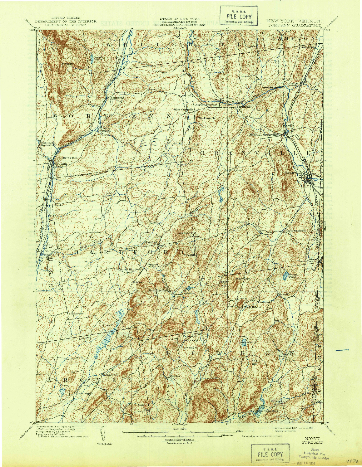USGS 1:62500-SCALE QUADRANGLE FOR FORT ANN, NY 1904
