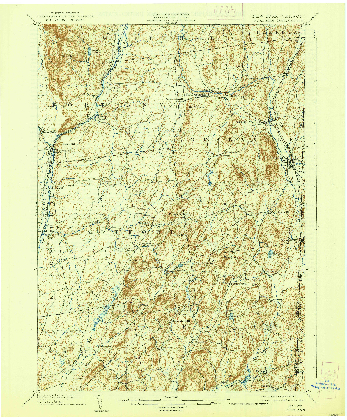 USGS 1:62500-SCALE QUADRANGLE FOR FORT ANN, NY 1904