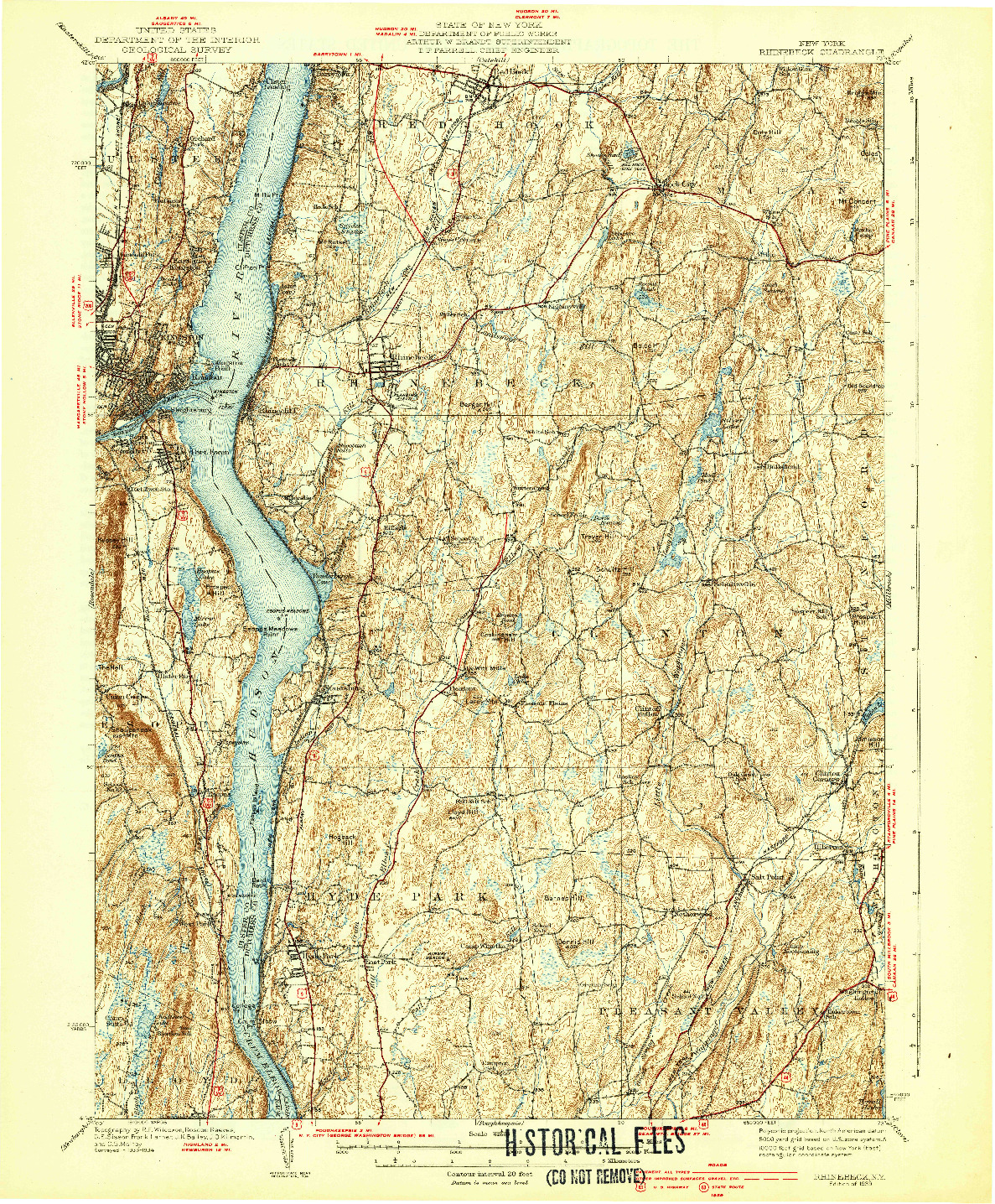 USGS 1:62500-SCALE QUADRANGLE FOR RHINEBECK, NY 1939