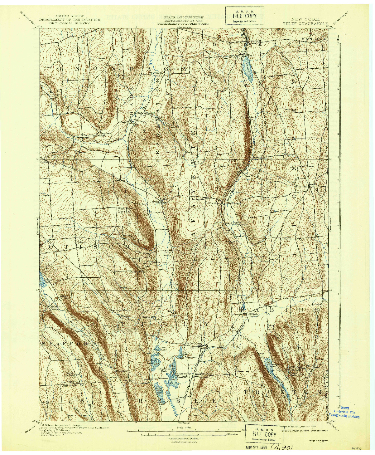 USGS 1:62500-SCALE QUADRANGLE FOR TULLY, NY 1900