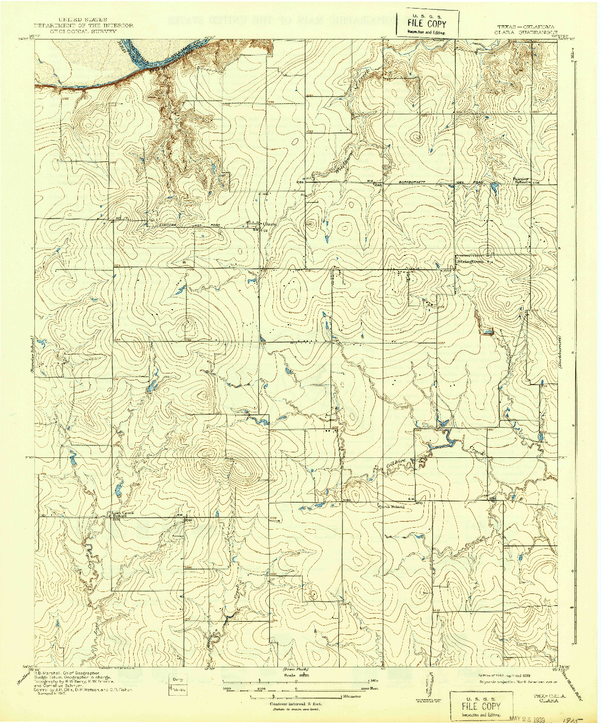 USGS 1:31680-SCALE QUADRANGLE FOR CLARA, TX 1918