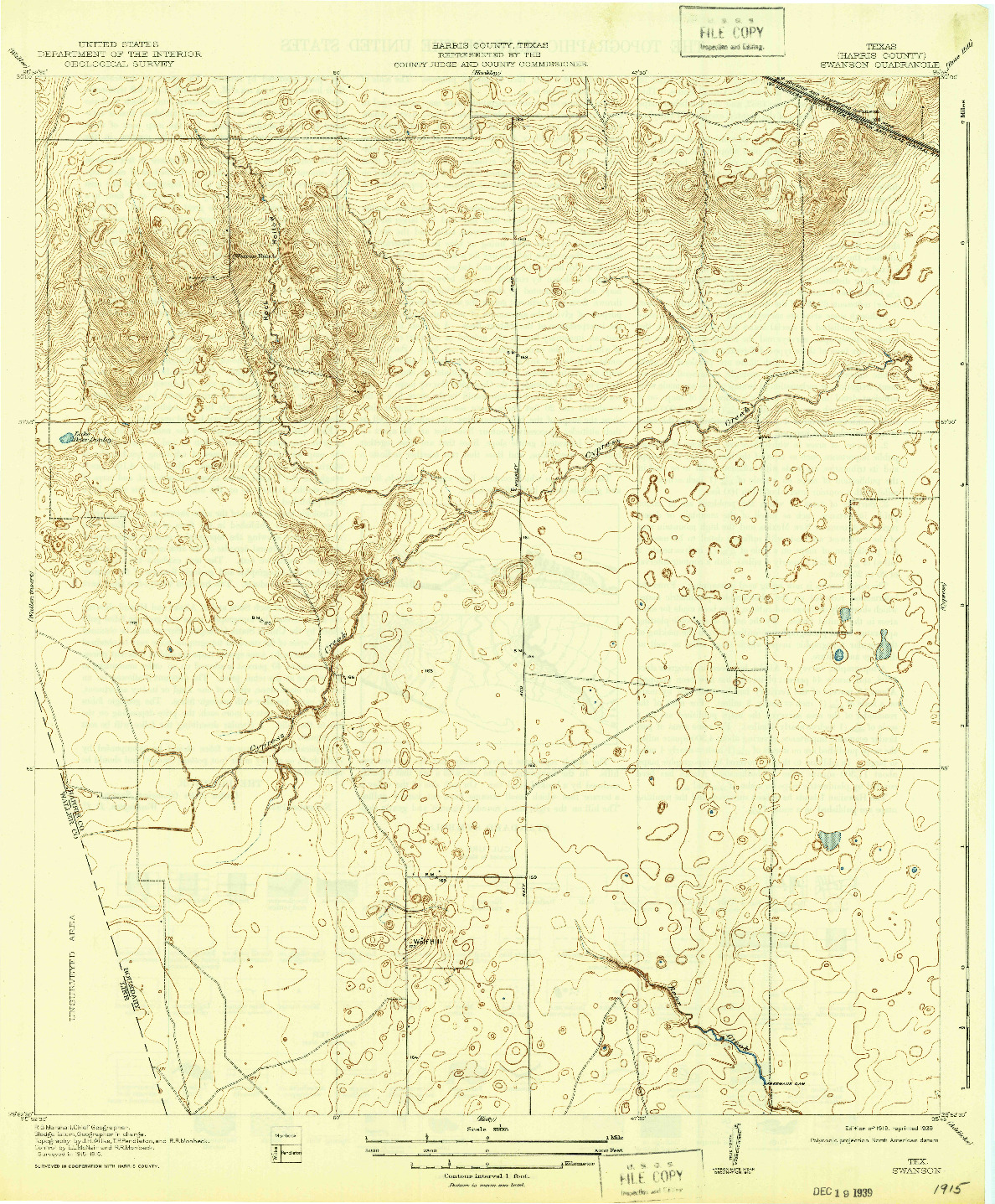 USGS 1:31680-SCALE QUADRANGLE FOR SWANSON, TX 1919