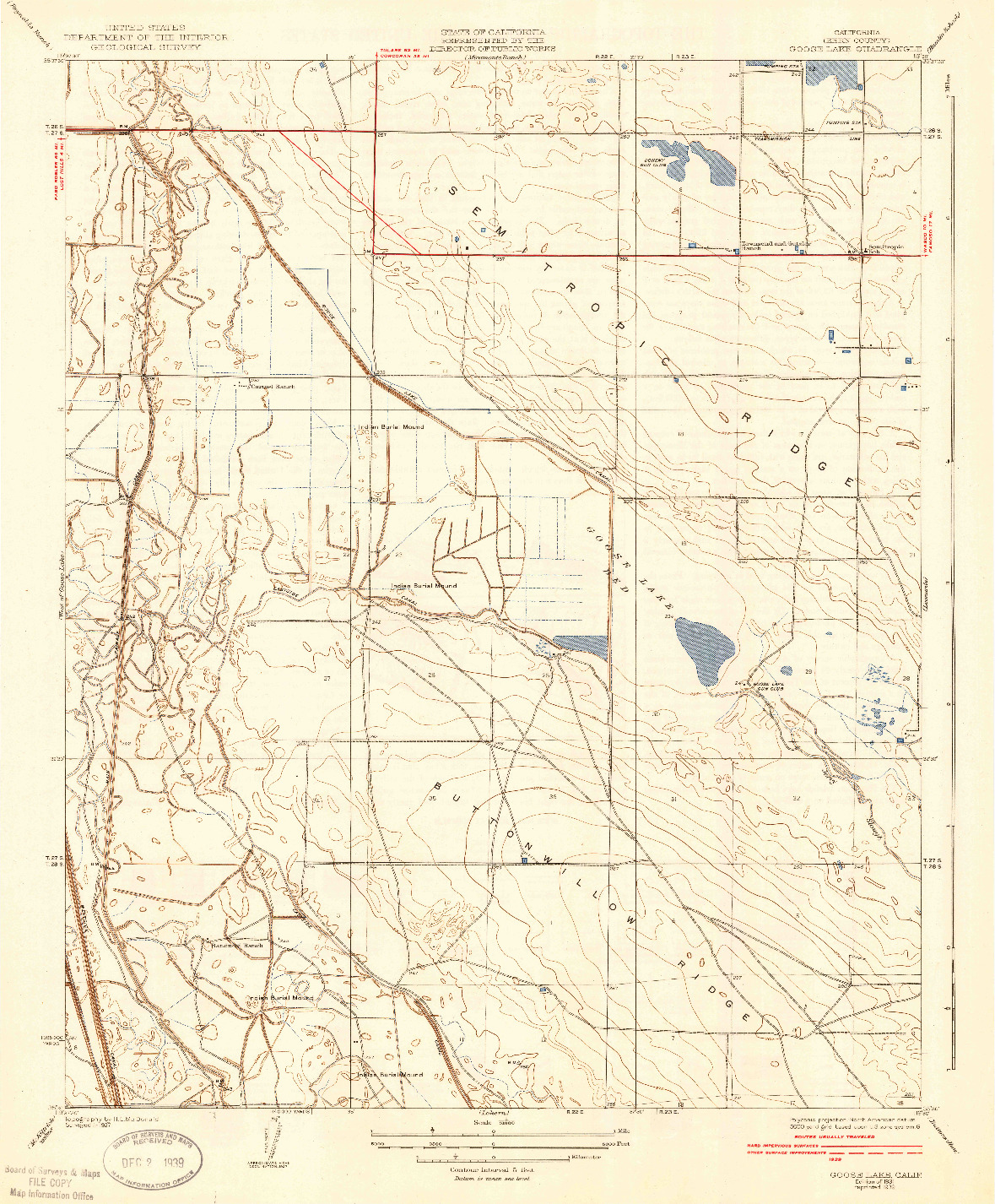 USGS 1:31680-SCALE QUADRANGLE FOR GOOSE LAKE, CA 1931