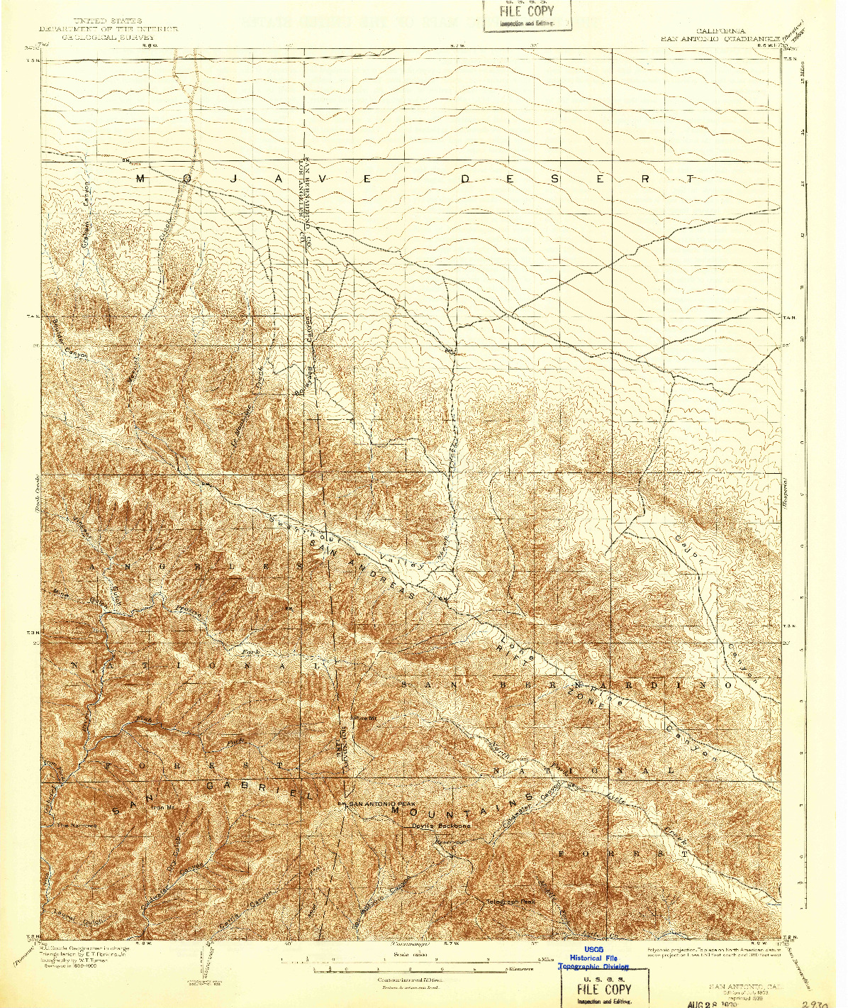 USGS 1:62500-SCALE QUADRANGLE FOR SAN ANTONIO, CA 1903
