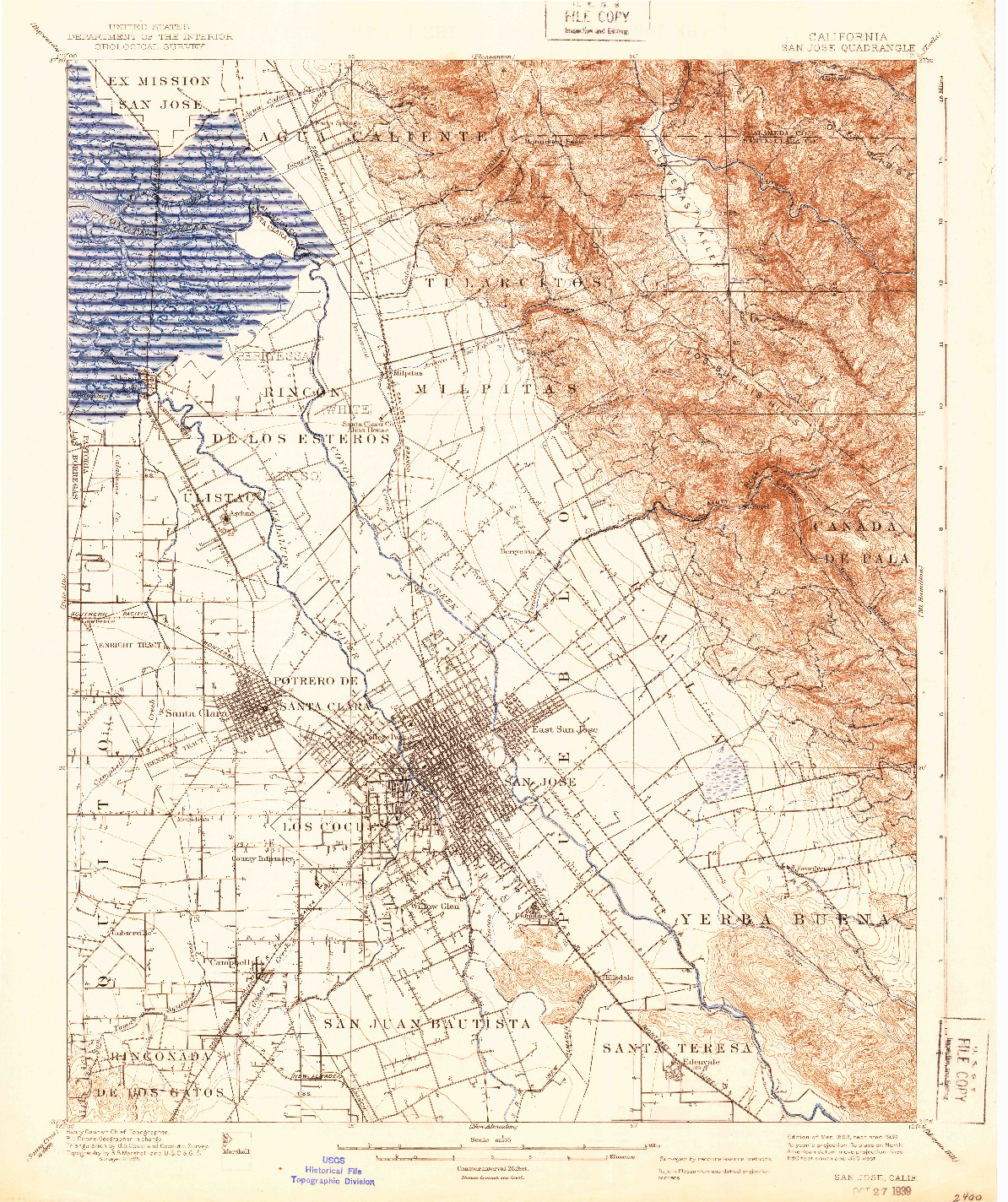 USGS 1:62500-SCALE QUADRANGLE FOR SAN JOSE, CA 1889