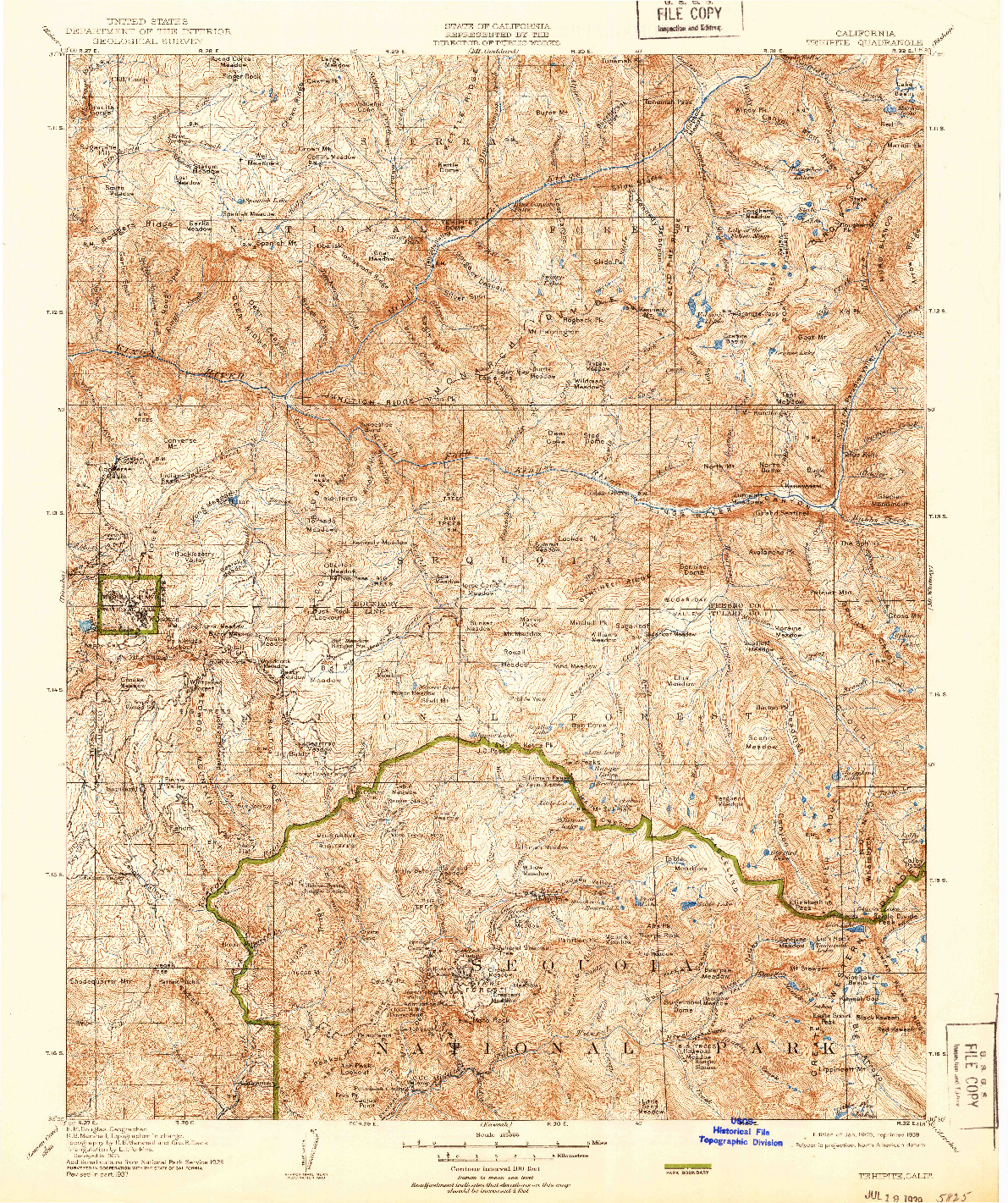 USGS 1:125000-SCALE QUADRANGLE FOR TEHIPITE, CA 1905