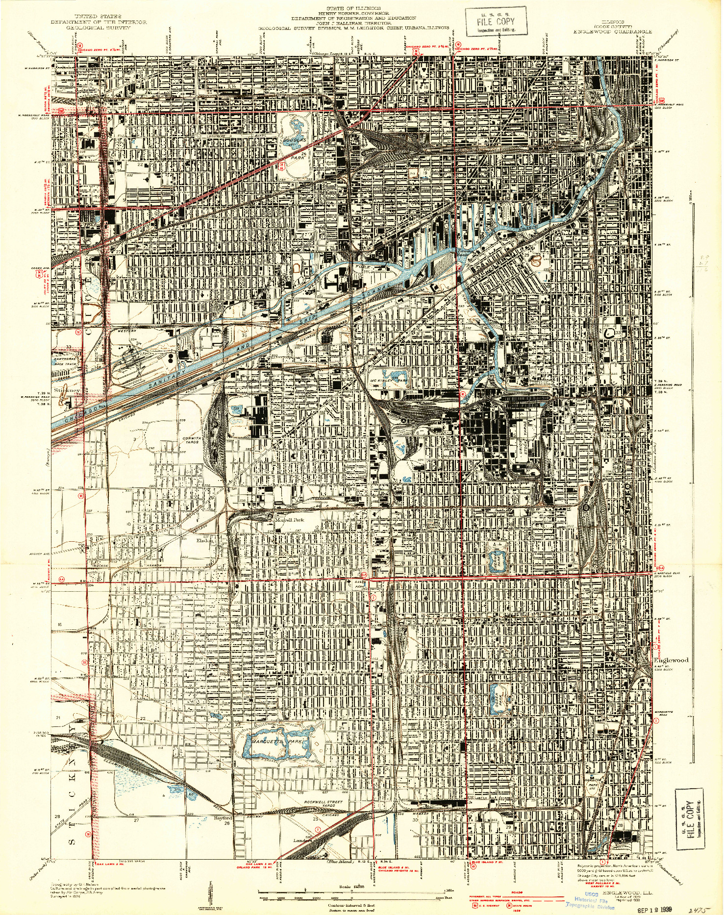 USGS 1:24000-SCALE QUADRANGLE FOR ENGLEWOOD, IL 1929