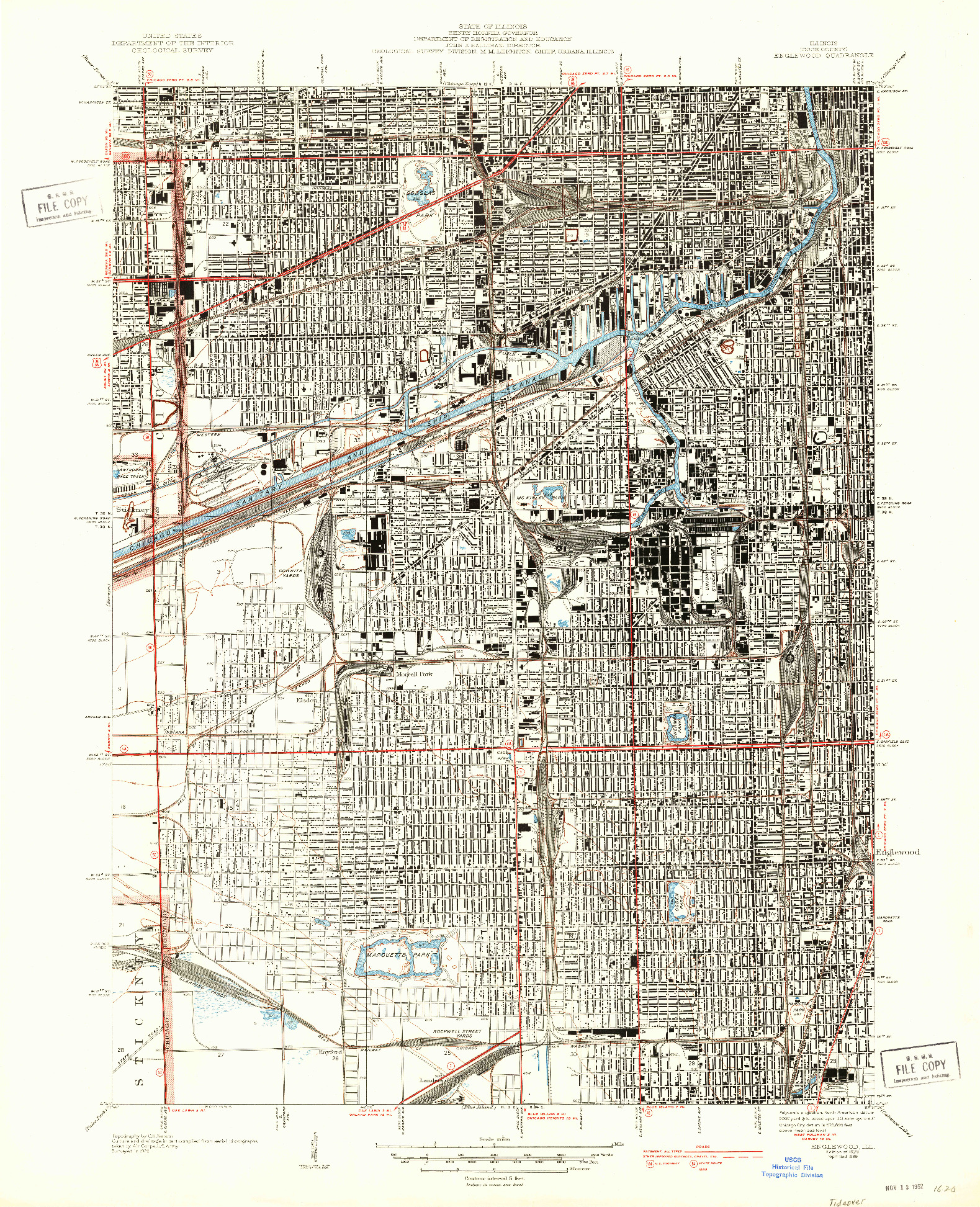 USGS 1:24000-SCALE QUADRANGLE FOR ENGLEWOOD, IL 1929