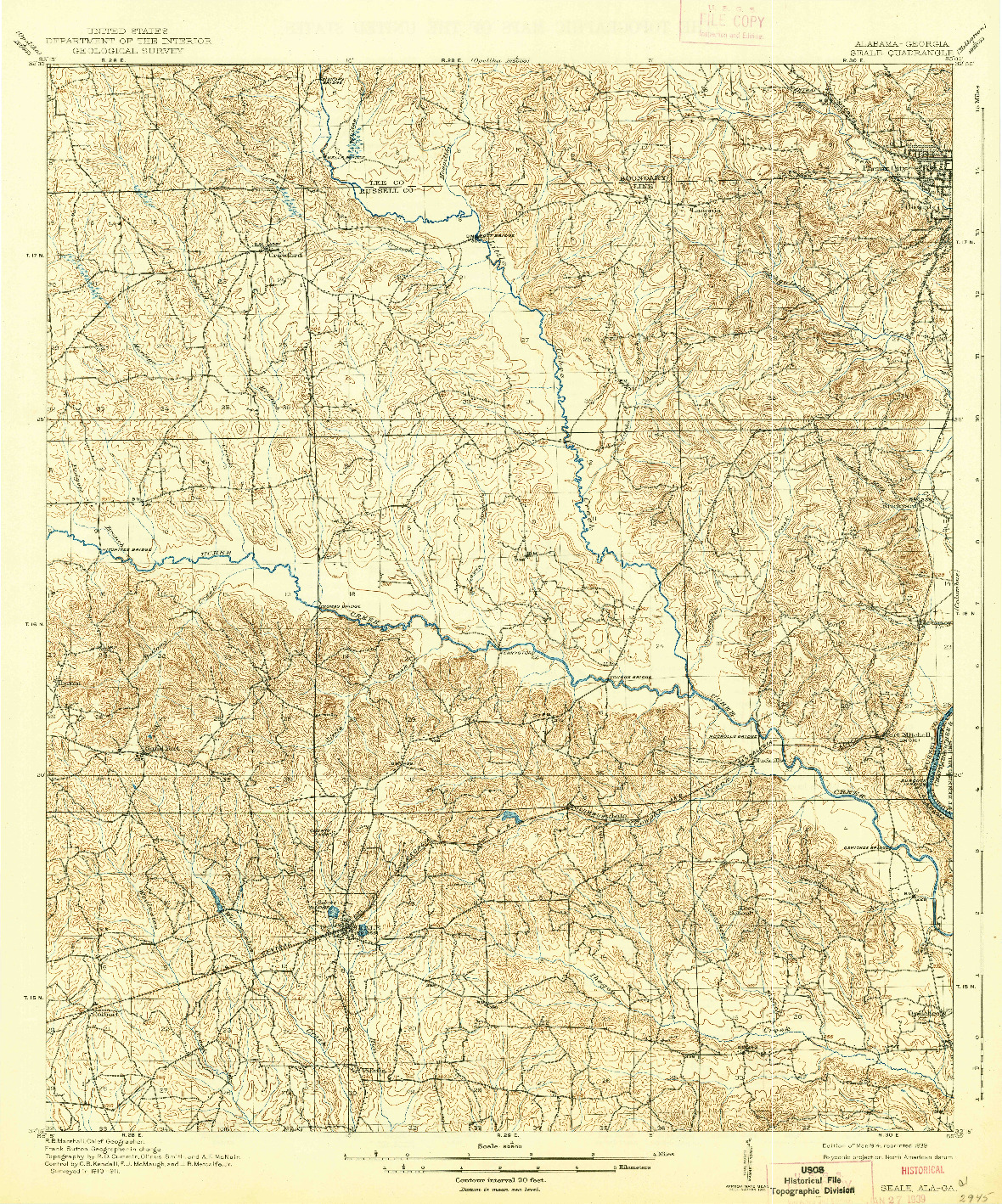 USGS 1:62500-SCALE QUADRANGLE FOR SEALE, AL 1914