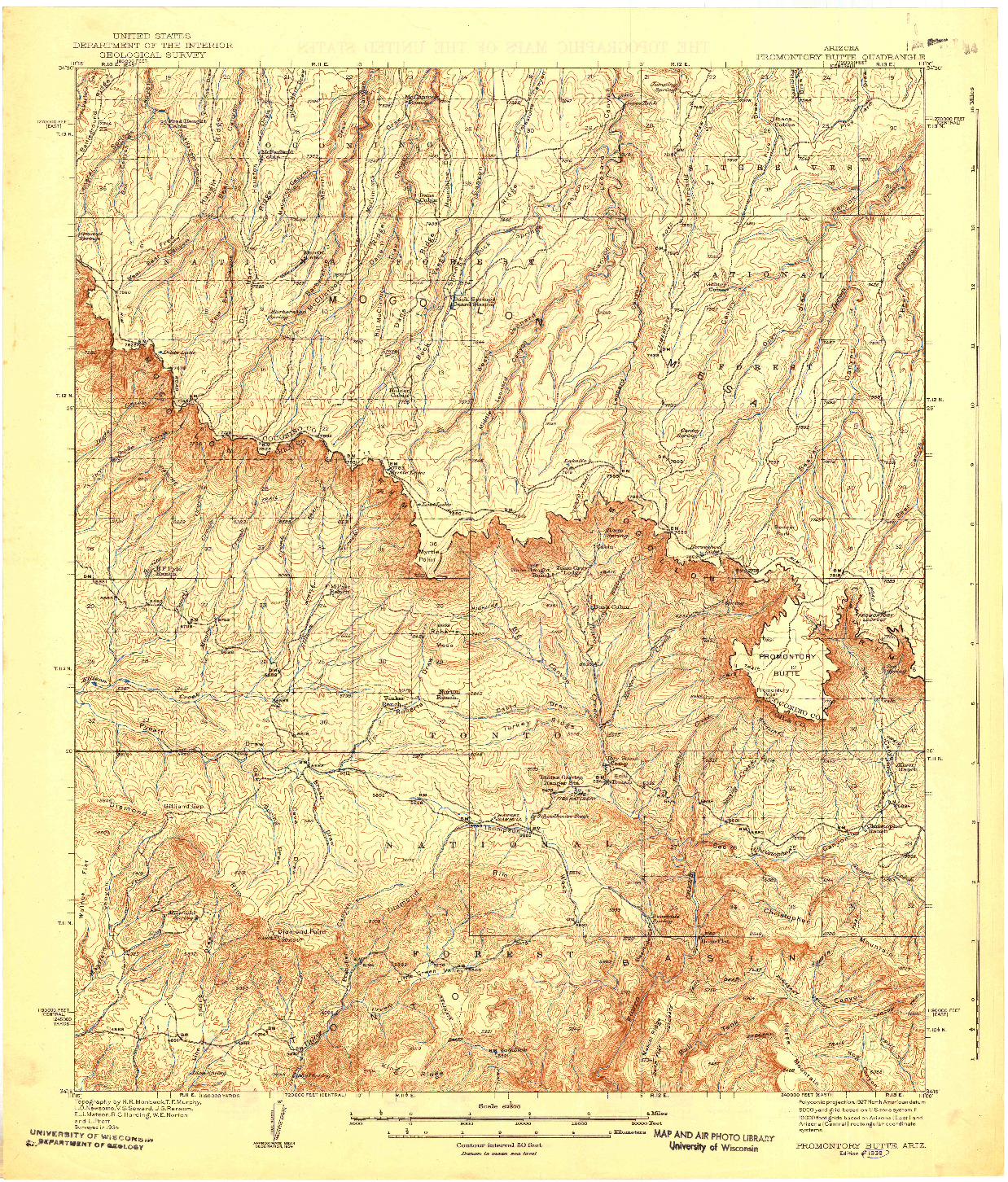 USGS 1:62500-SCALE QUADRANGLE FOR PROMONTORY BUTTE, AZ 1939